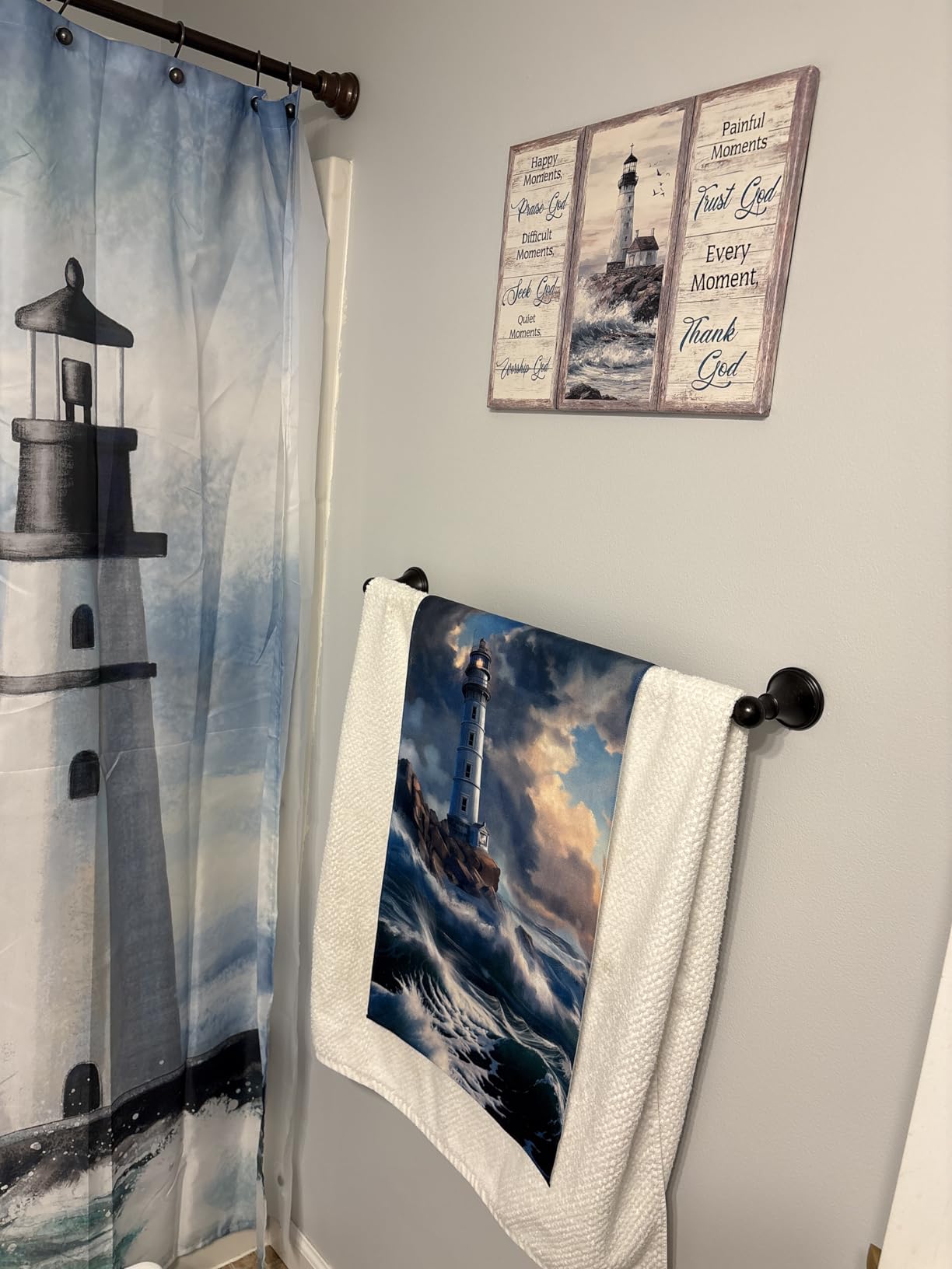 Lighthouse Canvas Wall Art Lighthouses Ocean Pictures Nautical Coastal Painting Lighthouse Prints Modern Artwork for Bathroom Living Room Bedroom Office Framed Wall Decor 12