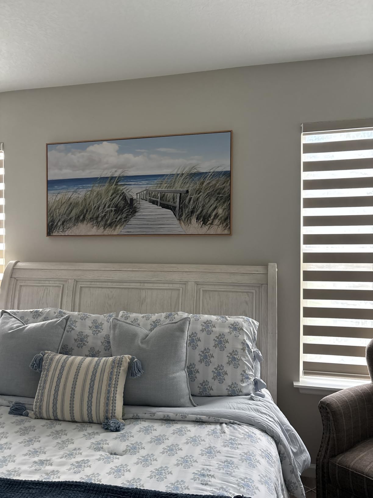 Ocean Wall Art for Living Room - Coastal Canvas Artwork for Walls, Vintage Landscape with Lighthouse, Farmhouse Beach Pictures, Framed Bedroom Wall Decor 20x40IN customer photo 2