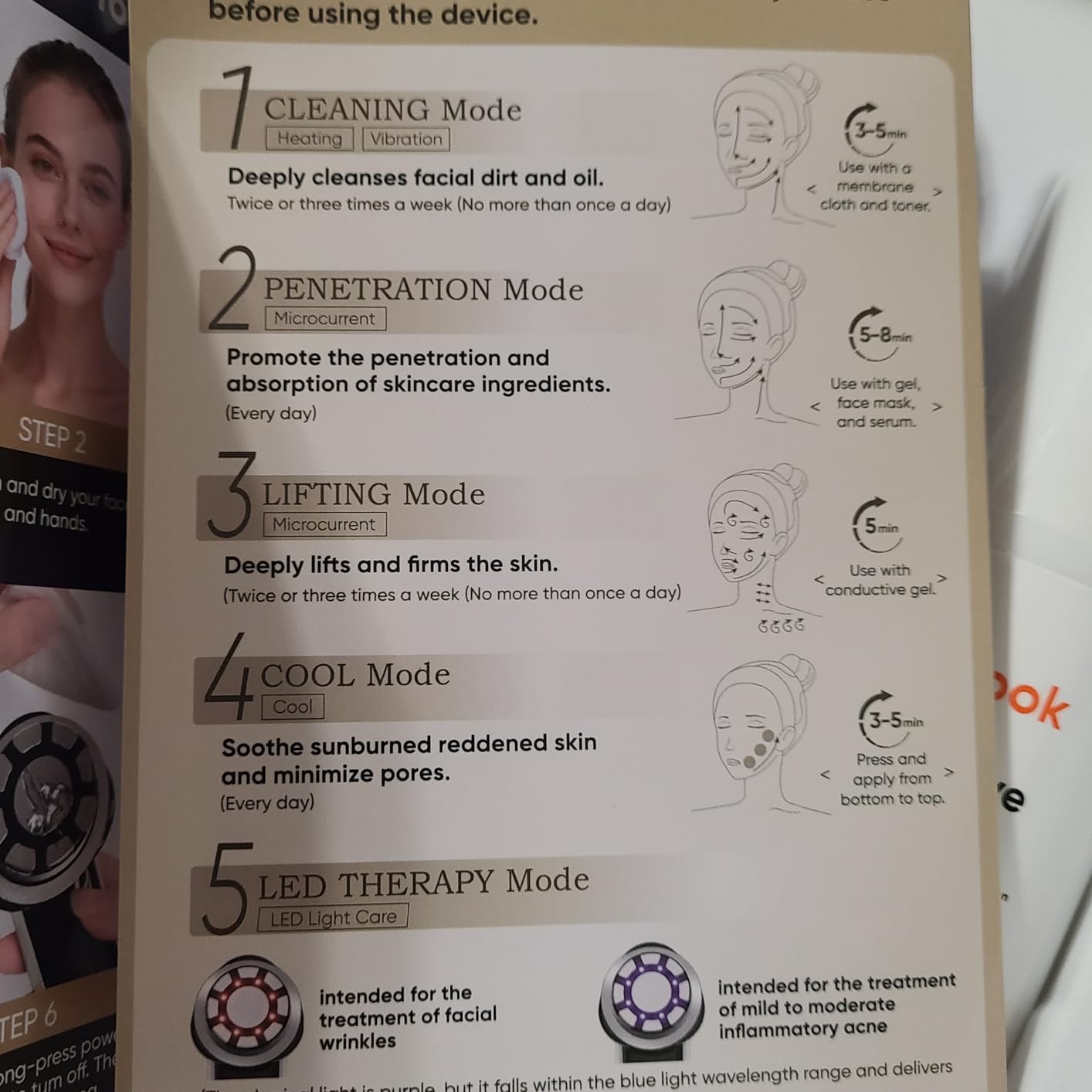 Microcurrent Facial Device with Red Light & Cooling for Puffiness | 4 Modes & 9 Levels for Customized Lifting & Firming. Cleaning Mode Deeply Purifies Skin. Tightens for a Youthful Look customer photo 1
