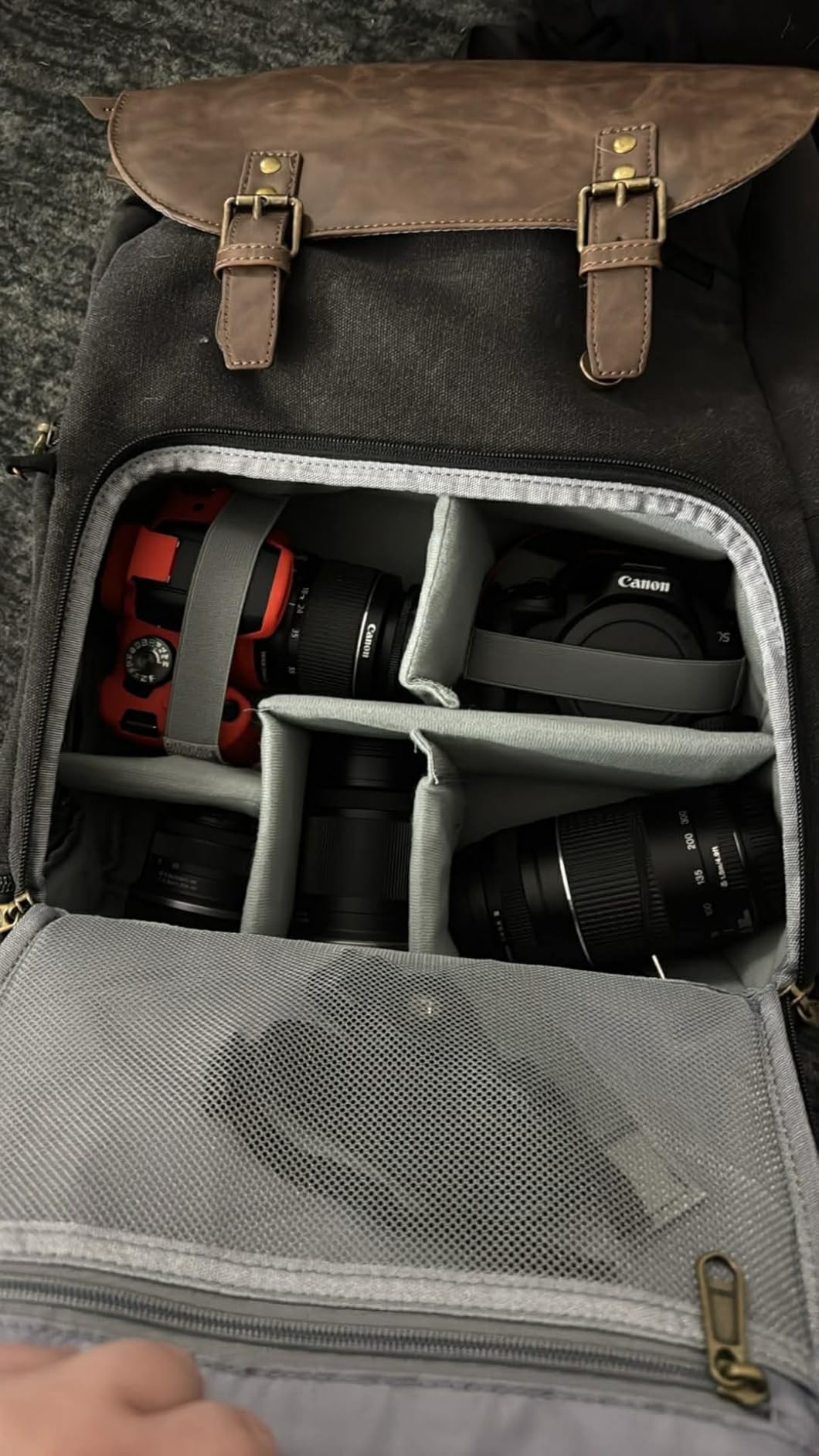 RAINSMORE Vintage Camera Bag with Side Access for DSLR/SLR Mirrorless customer photo 1
