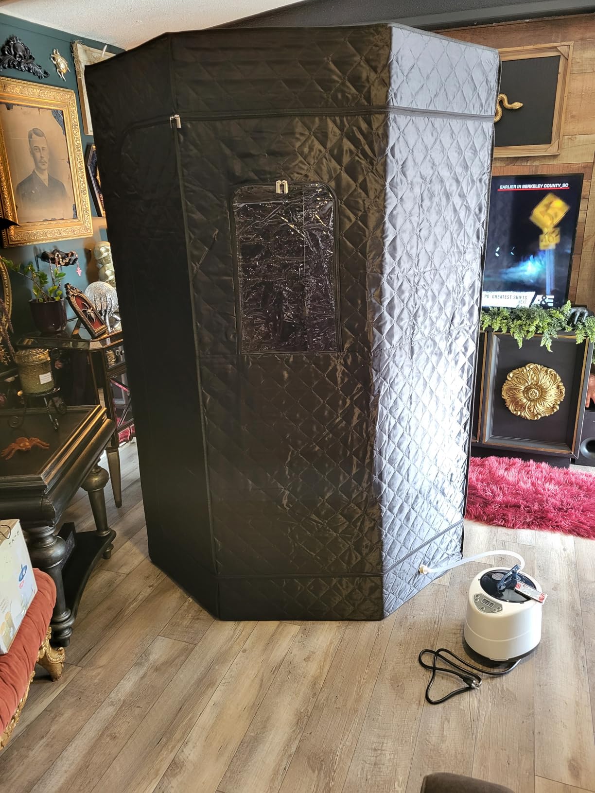 Portable Steam Sauna Tent for Home, Personal Full Body Sauna | Pop Up Indoor Sauna Box with Portable Chair & Remote Control | Home Spa, Relaxation, Detox | at-Home Portable Sauna customer photo 1