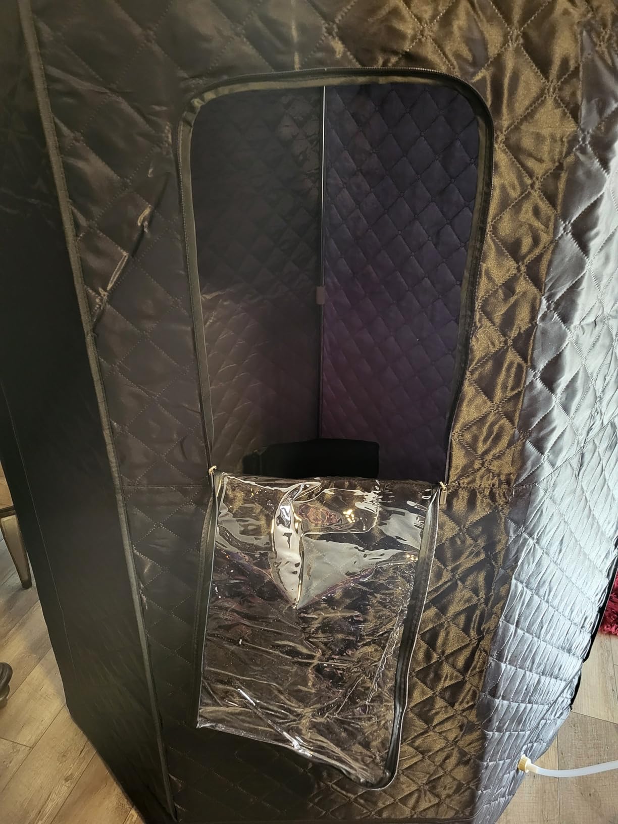 Portable Steam Sauna Tent for Home, Personal Full Body Sauna | Pop Up Indoor Sauna Box with Portable Chair & Remote Control | Home Spa, Relaxation, Detox | at-Home Portable Sauna customer photo 2