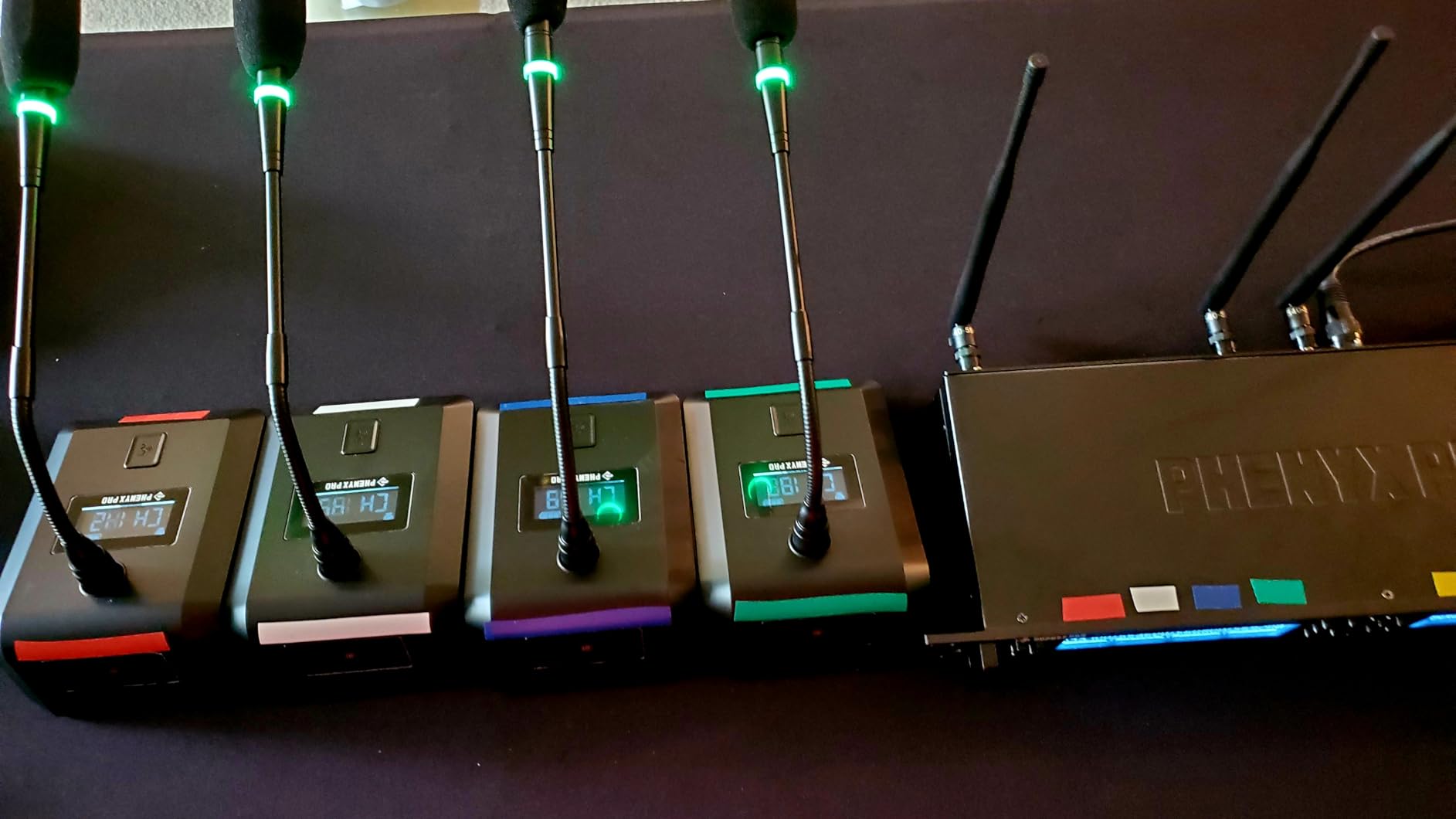 Phenyx Pro 8-Ch UHF Auto Scan Wireless Conference Microphone System PTC-8 | 8 x 25 Frequencies, 328 ft, IR Sync, Mute, 8 Gooseneck Mics for Lecture, Church, Podium, Public Speaking, Meeting, Classroom customer photo 2