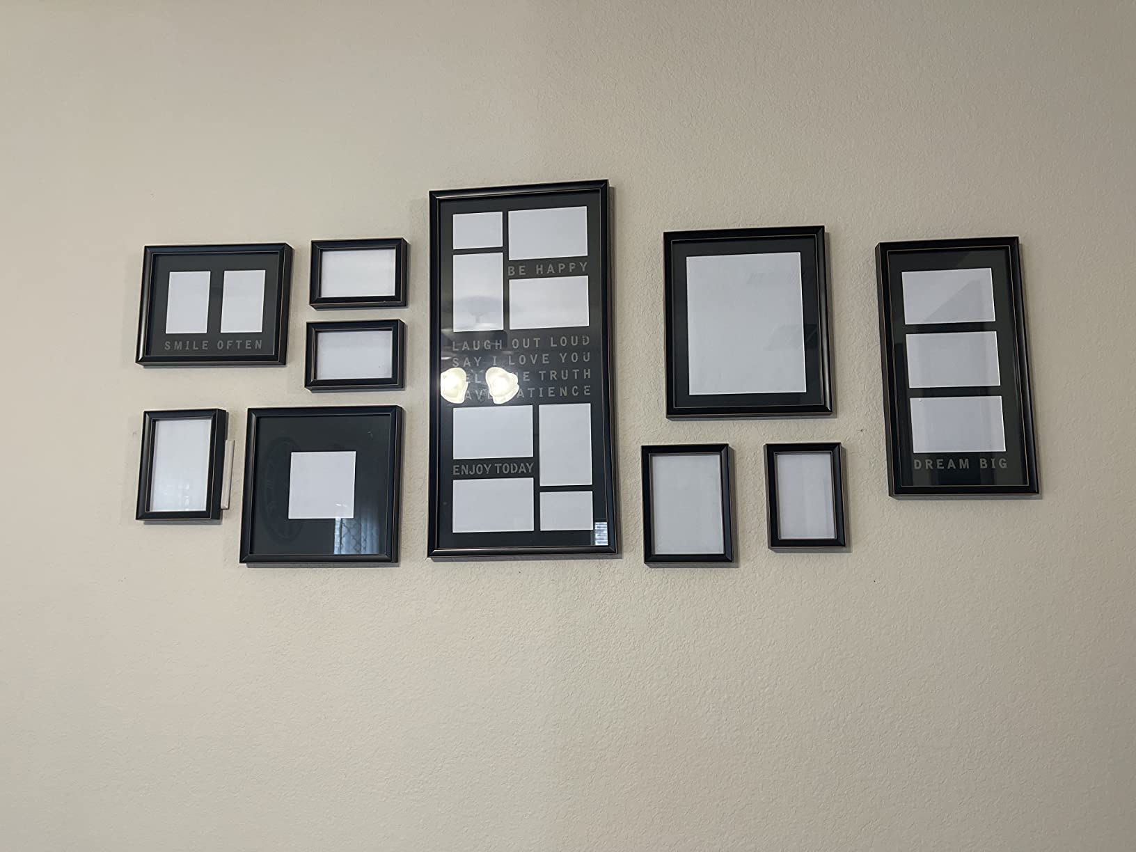 Jerry & Maggie Family Photo Frame Collage - 8 Opening Wall Picture Frames for 4x6 Photos, Multi Picture Frame for Wall Decor, Gallery Collage Frame for Family Wall Art, Black customer photo 1