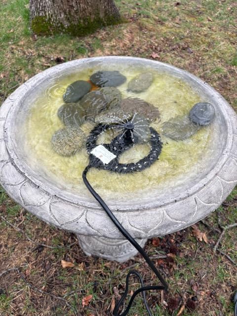 Bird Bath Heater with Water Pump Fountain, Cast Aluminum Birdbath Deicer for Outdoor Birdbath and Animal Water Bowel, 200W Fast Heated and Thermostatic Controlled Auto Shut Off, 5.9ft Cord customer photo 1