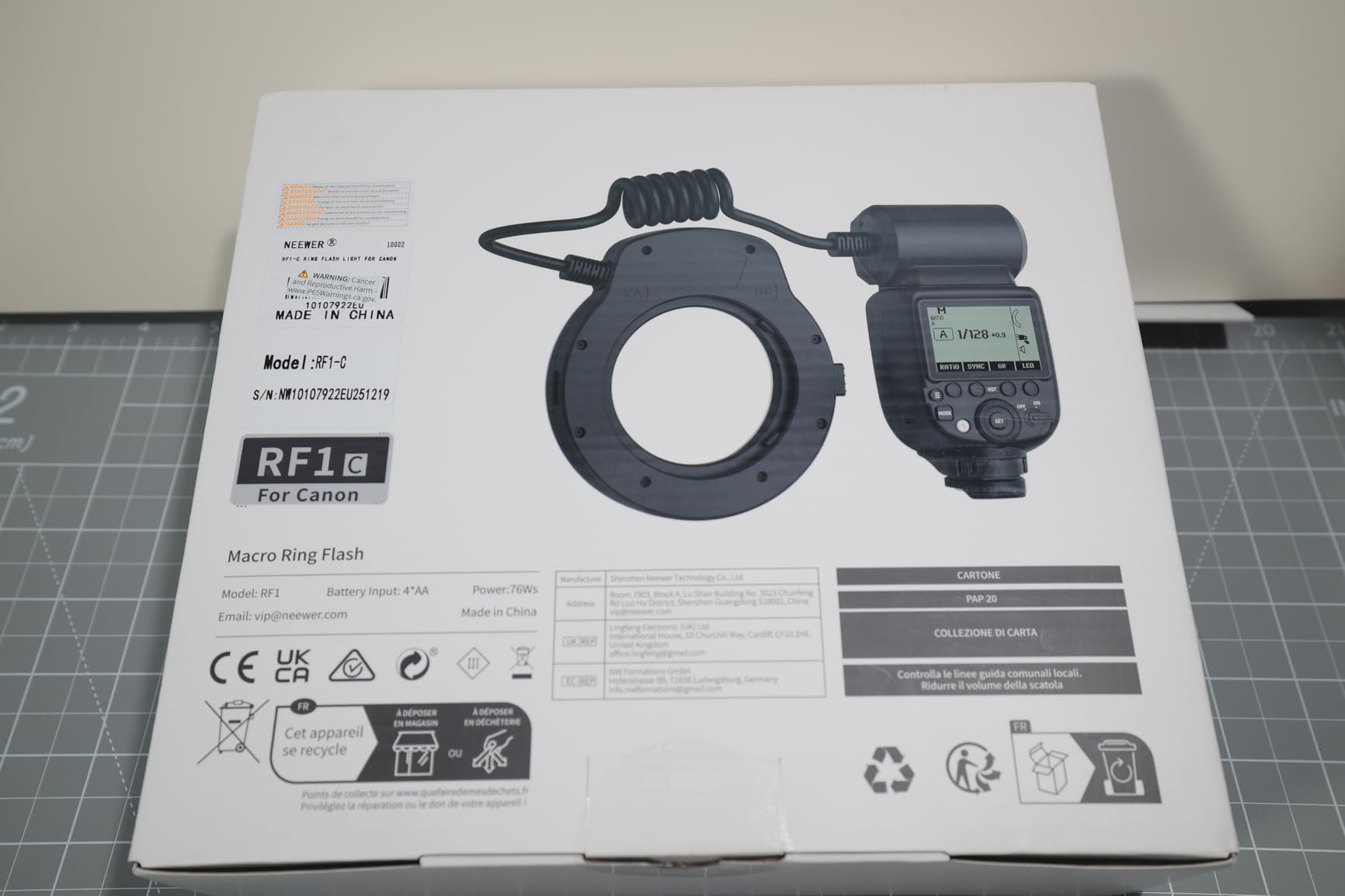NEEWER 76Ws Marco Ring Flash Compatible with Canon Cameras, 1-1/128 Output, GN15 5600K TTL Flash Light with Front/Rear Curtain Sync, Color Gels, Lens Adapters for Macro Photography Lighting, RF1-C customer photo 1
