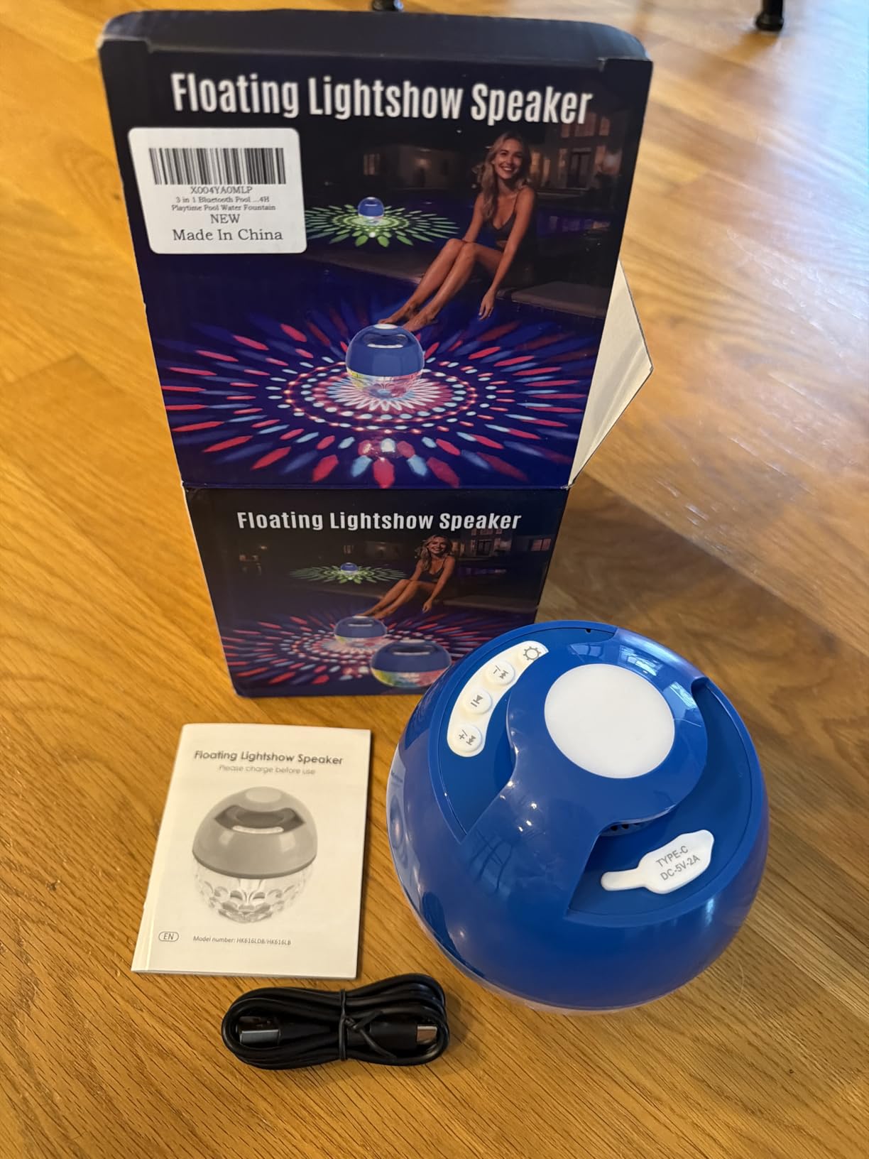 KingSom Floating Pool Speaker with Lights, Bluetooth Pool Speaker, Dark Blue, IP68 Waterproof customer photo 1