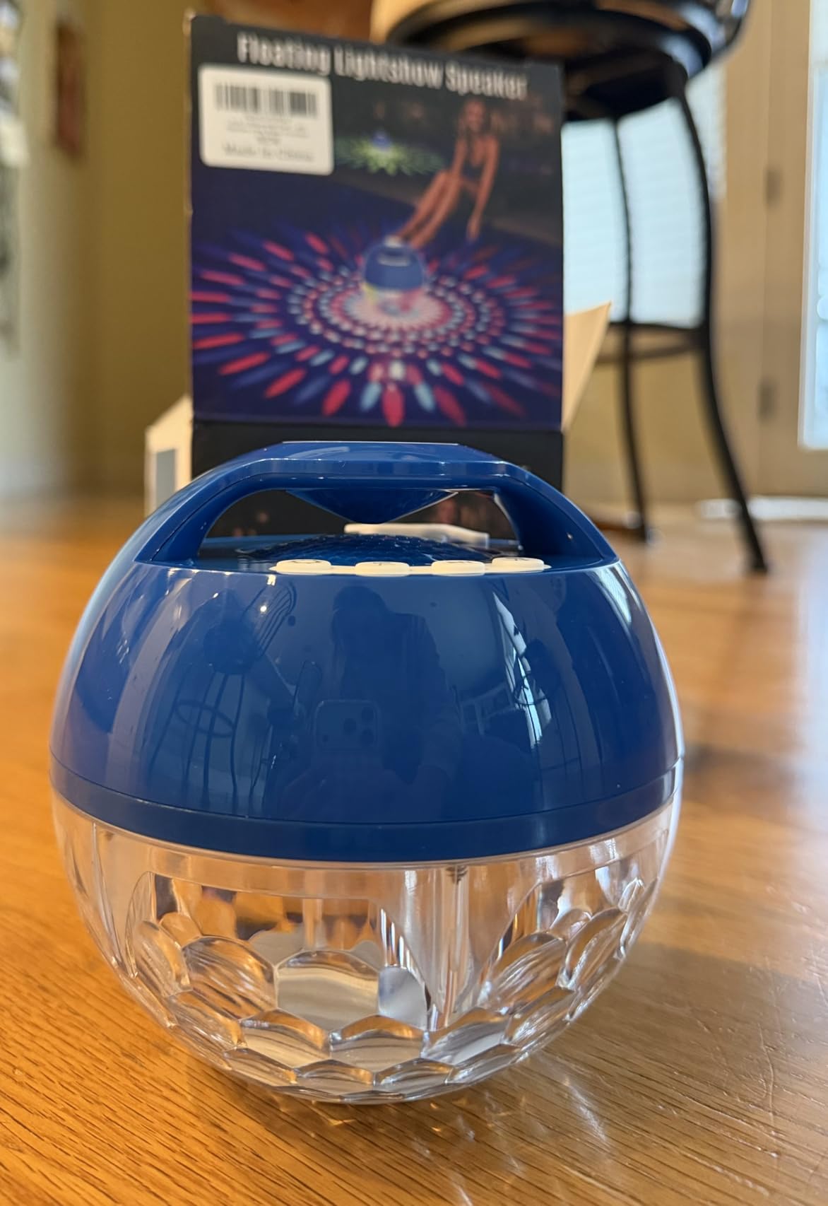 KingSom Floating Pool Speaker with Lights, Bluetooth Pool Speaker, Dark Blue, IP68 Waterproof customer photo 2