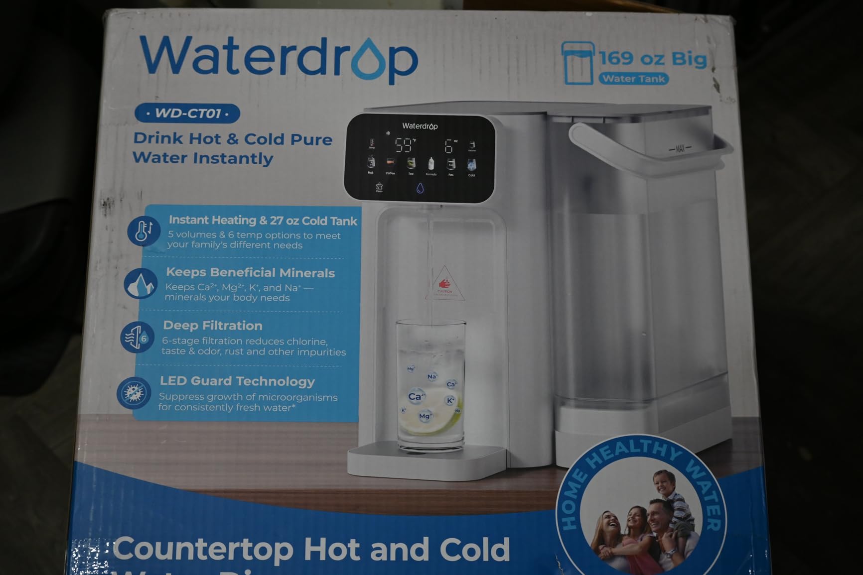 Waterdrop CT01 Countertop Water Filter System, Hot and Cold Water Dispenser with 6-Stage Filtration, 5 Temperature Options, Upgraded Product for Water Boiler, Touchscreen, White customer photo 2