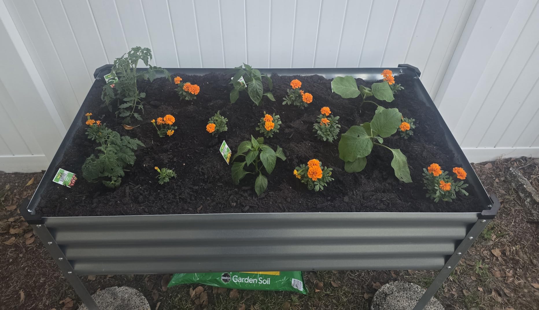 Large Galvanized Raised Garden Bed Outdoor with Legs, Load Capacity 1200LB, 48x26x30in Raised Garden Bed, for Backyard/Patio/Balcony/Gardening/Vegetables Flowers, Black customer photo 1