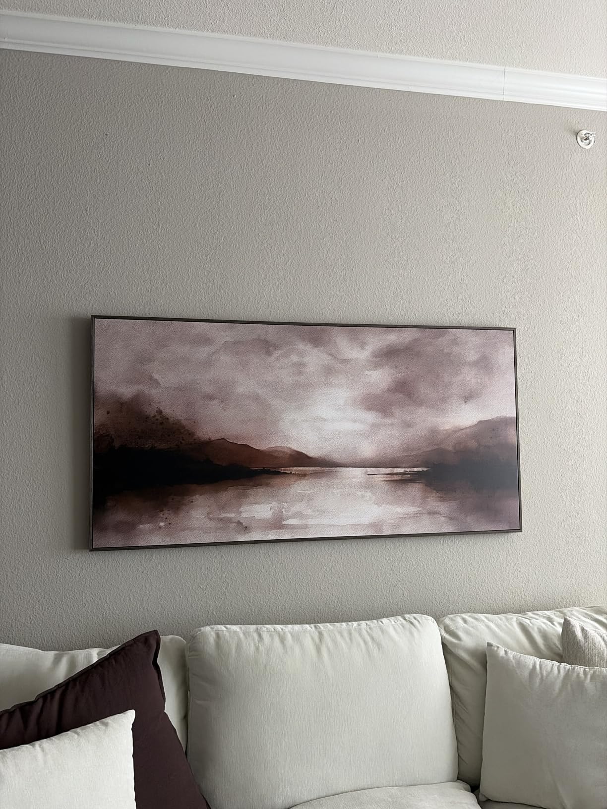 Extra Large Framed Sage Green Abstract Wall Art for Living Room, 36x72 In | Modern teal paintings, Horizontal canvas prints, Oversized pictures, Contemporary artwork, Wall decor for bedroom dining room customer photo 1