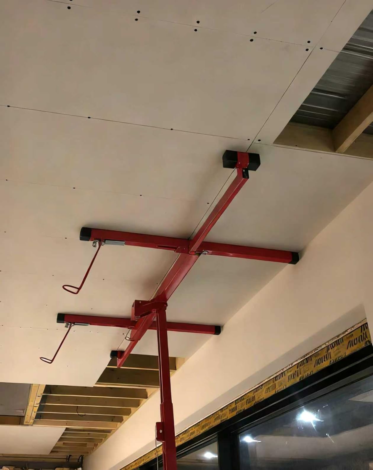 16FT Drywall Lift Sheetrock Lift, Panel Hoist with 4 Lockable Wheels for Ceiling, Drywall Rolling Lifter Panel, 150LBS Drywall Jack Lift for Home & Commercial Use, Red customer photo 2