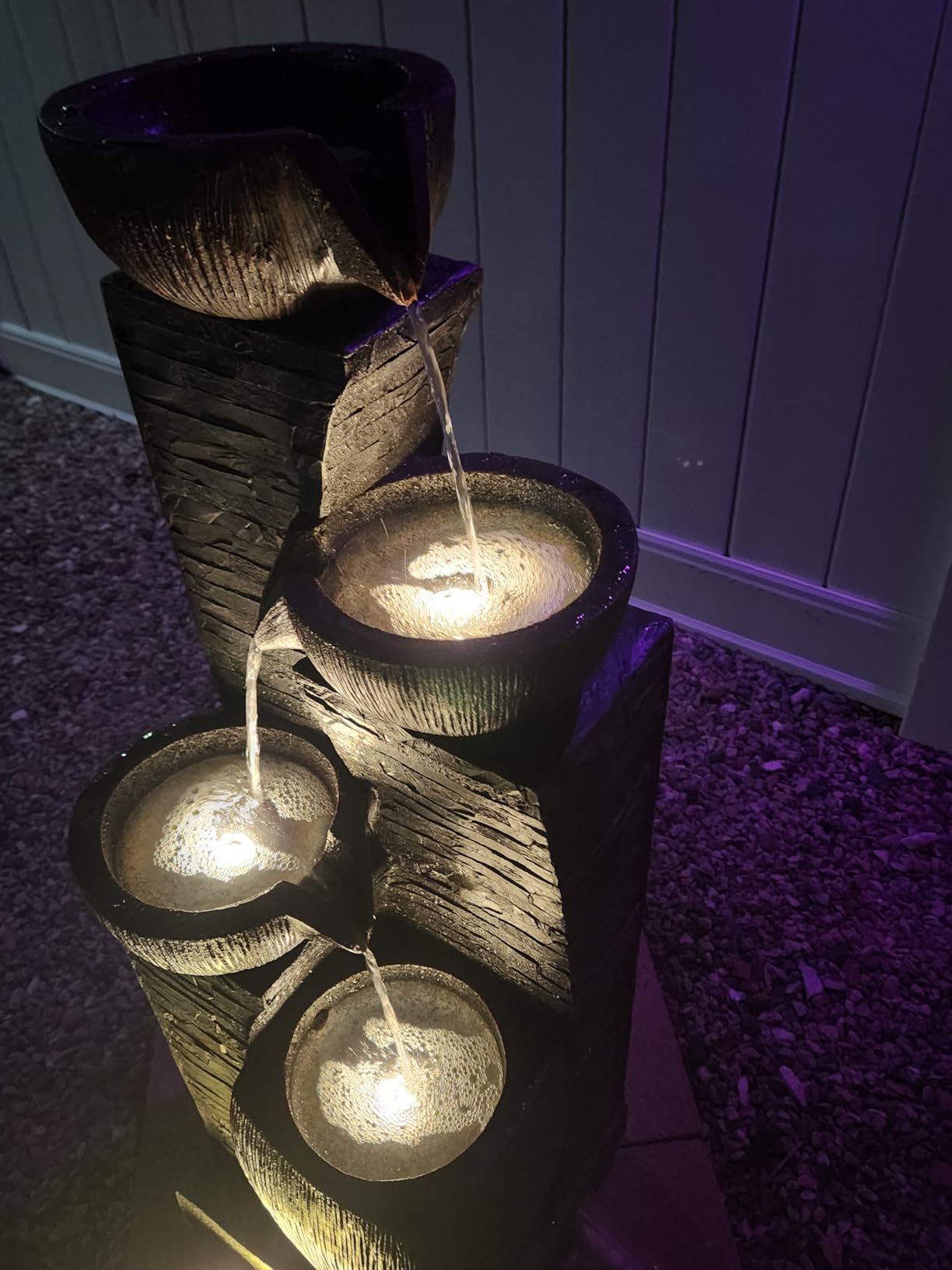 5 Tiers Solar Outdoor Water Fountain with LED Lights | 33.5