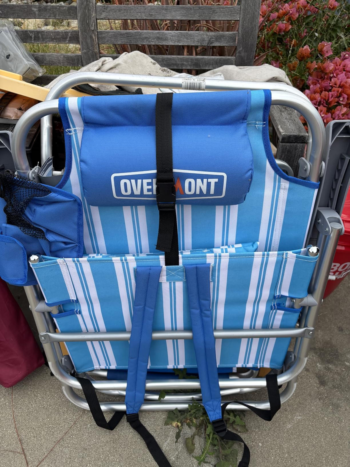 Overmont Low Beach Chair with Cooler Bag - 6-Positions Lay Flat with Ergonomic Armrests Headrest Lumbar Support, Towel Holder- Heavy-Duty 330lbs Support- Perfect for Summer, Travel & Relaxation customer photo 1