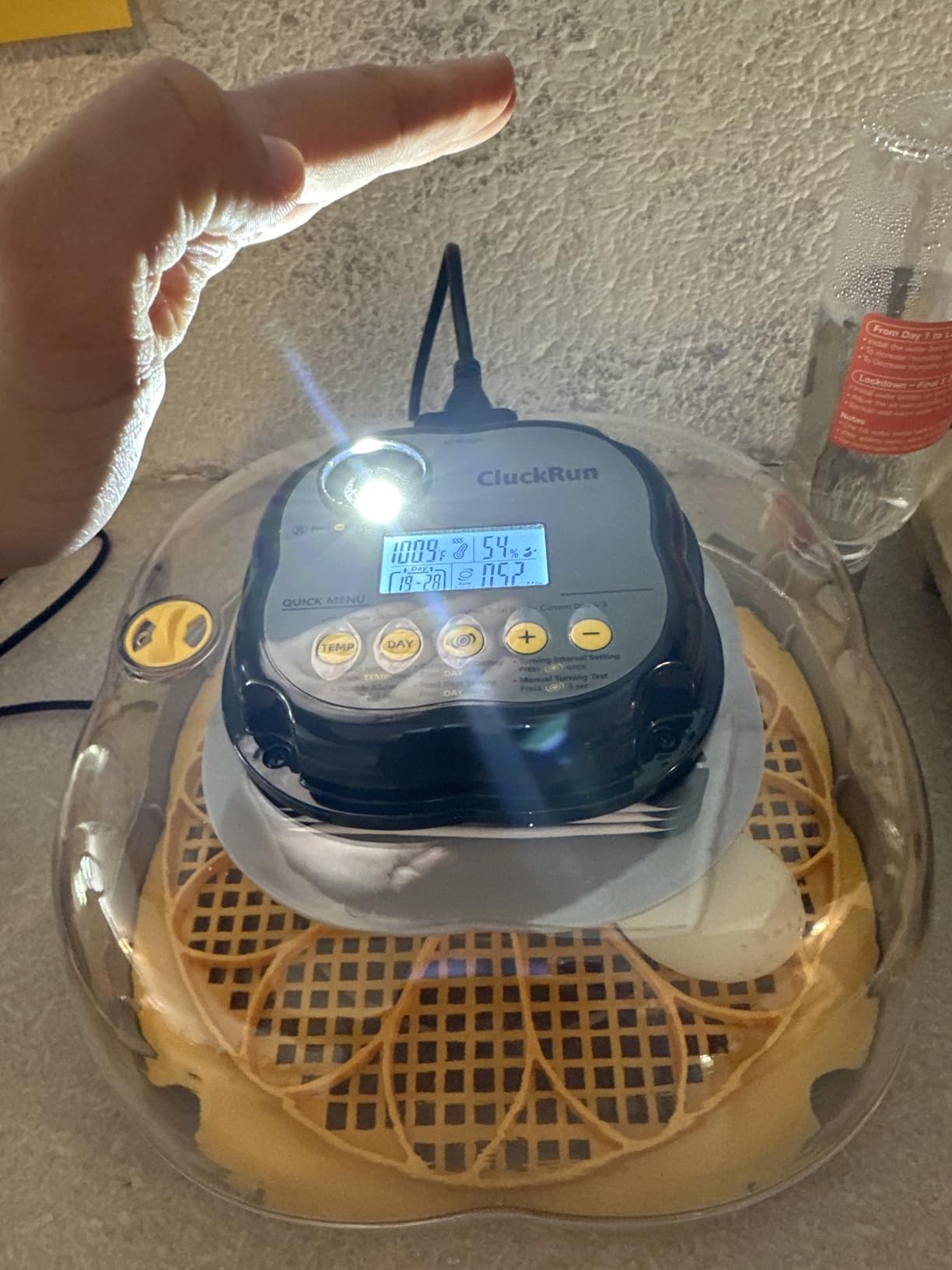 Chicken & Quail Egg Incubator, 12 Egg Incubators for Hatching Eggs, Two Egg Trays, Automatic Egg Turning with Auto Stop, Incubation Day & Period, Auto Refill, Egg Candler, Air Vent, 360° Clear View customer photo 1