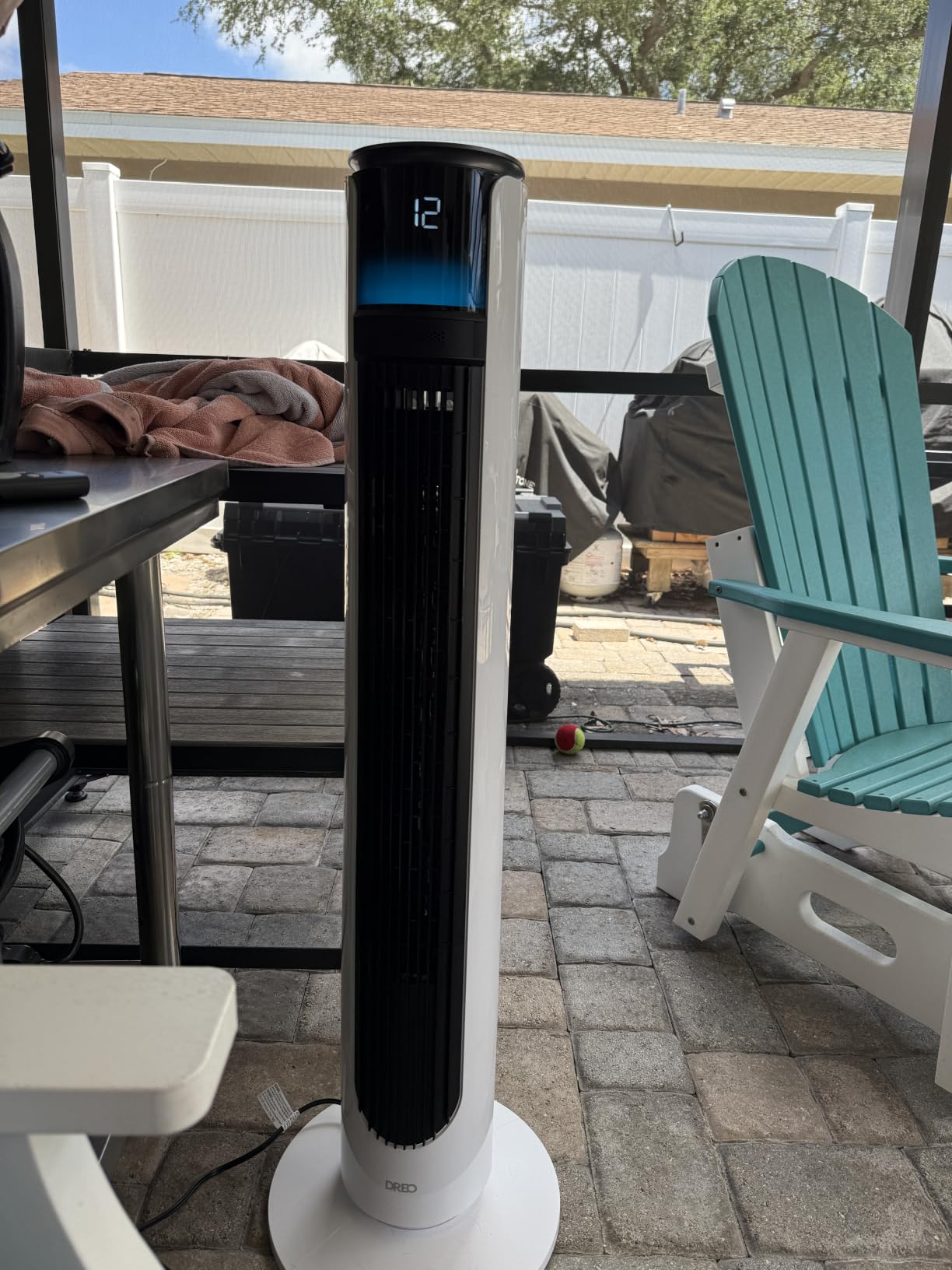 DREO TurboCool Outdoor Misting Fan 711AS, 33 ft/s High Velocity, 20dB Quiet | 12 Speeds, 4 Modes, 150° Customizable Oscillating, Smart Standing Fan, DC Motor, IPX4-rated Weather Resistant customer photo 2