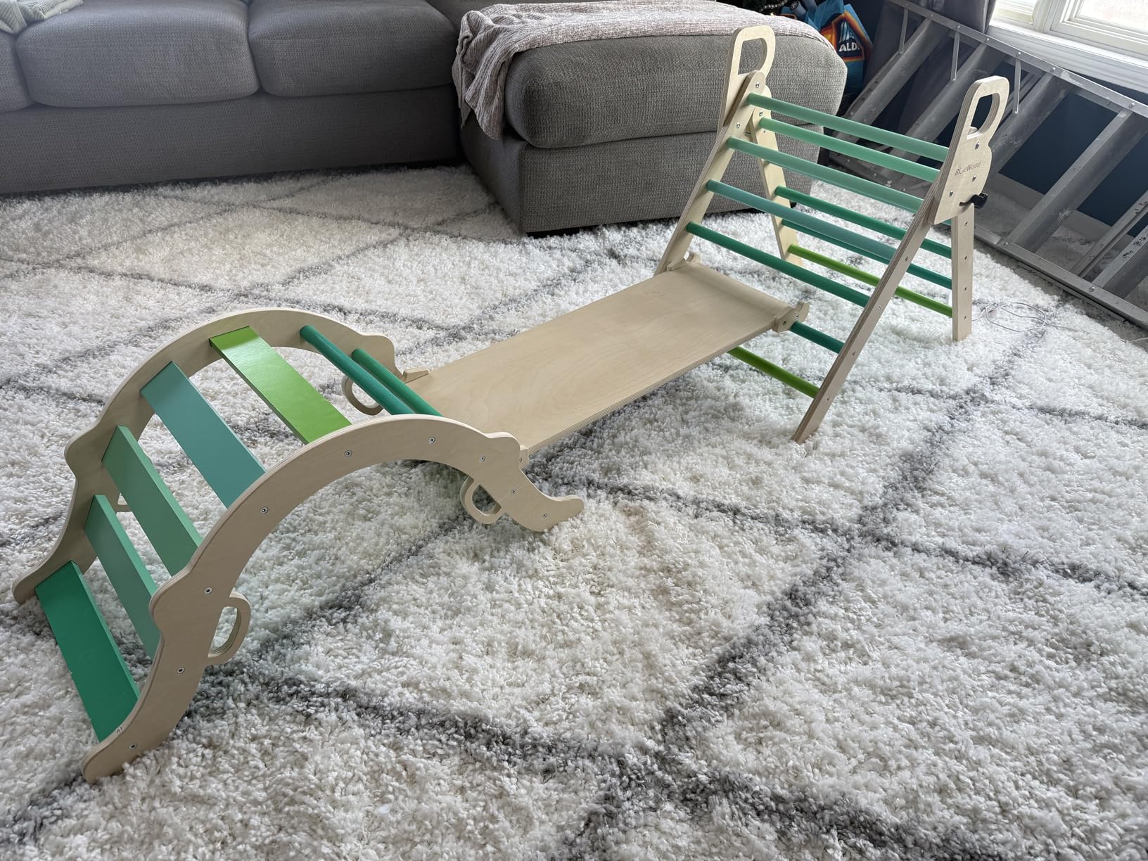 Pikler Triangle Set, Toddler Climbing Toys Indoor 7in1 Foldable | Wooden Climber for Kids, Montessori Philosophy Play Jungle Gym with Arch, Ramp, Ladder (Natural) customer photo 1