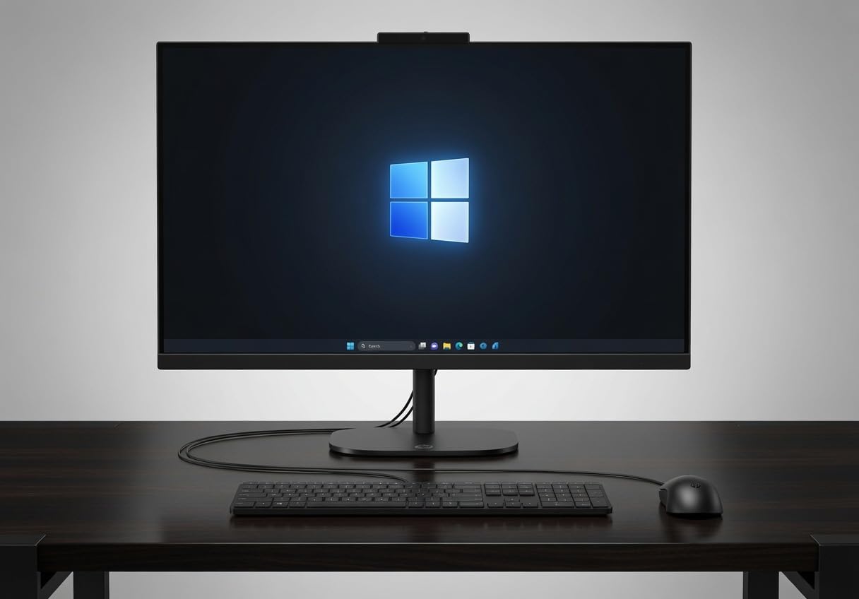 HP OmniStudio 27 inch All-in-One Desktop Next Gen AI PC, FHD Display, AMD Ryzen AI 7 445, 16 GB RAM, 512 GB SSD, AMD Radeon 840M Graphics, Windows 11 Home, Jet Black, 27-cw0102 (2026) customer photo 1