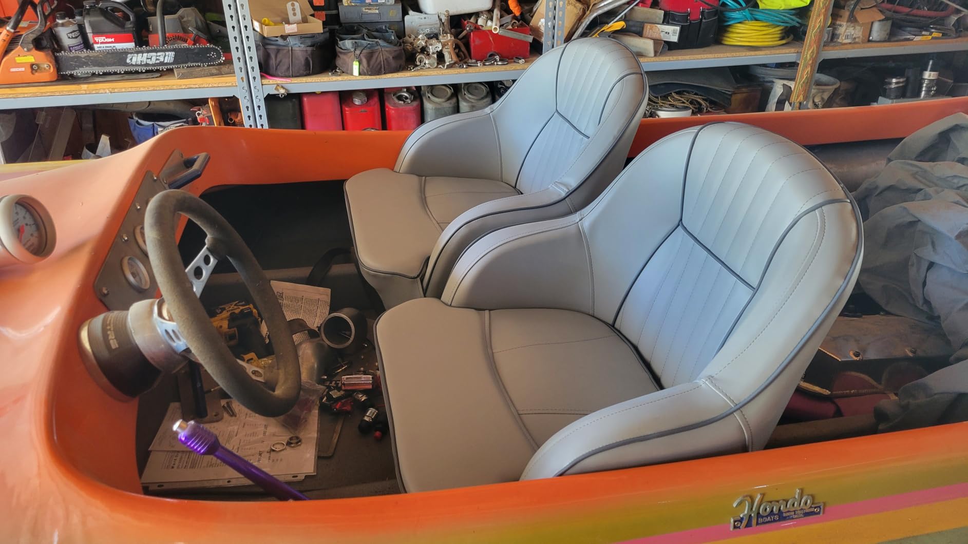 ERGOSEAT Gray Pontoon Captain Seat Marine Captains Chair Boat Bucket Seats with Armrest customer photo 1