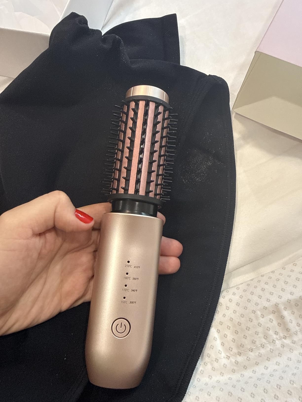 CARESKY Cordless Curling Iron Brush, Rechargeable Battery Curling Iron with 200 Million Negative Ions, Portable Travel Curling Iron Brush, Cordless Heated Round Hair Curler Brush for Styles, Touch-Up customer photo 2