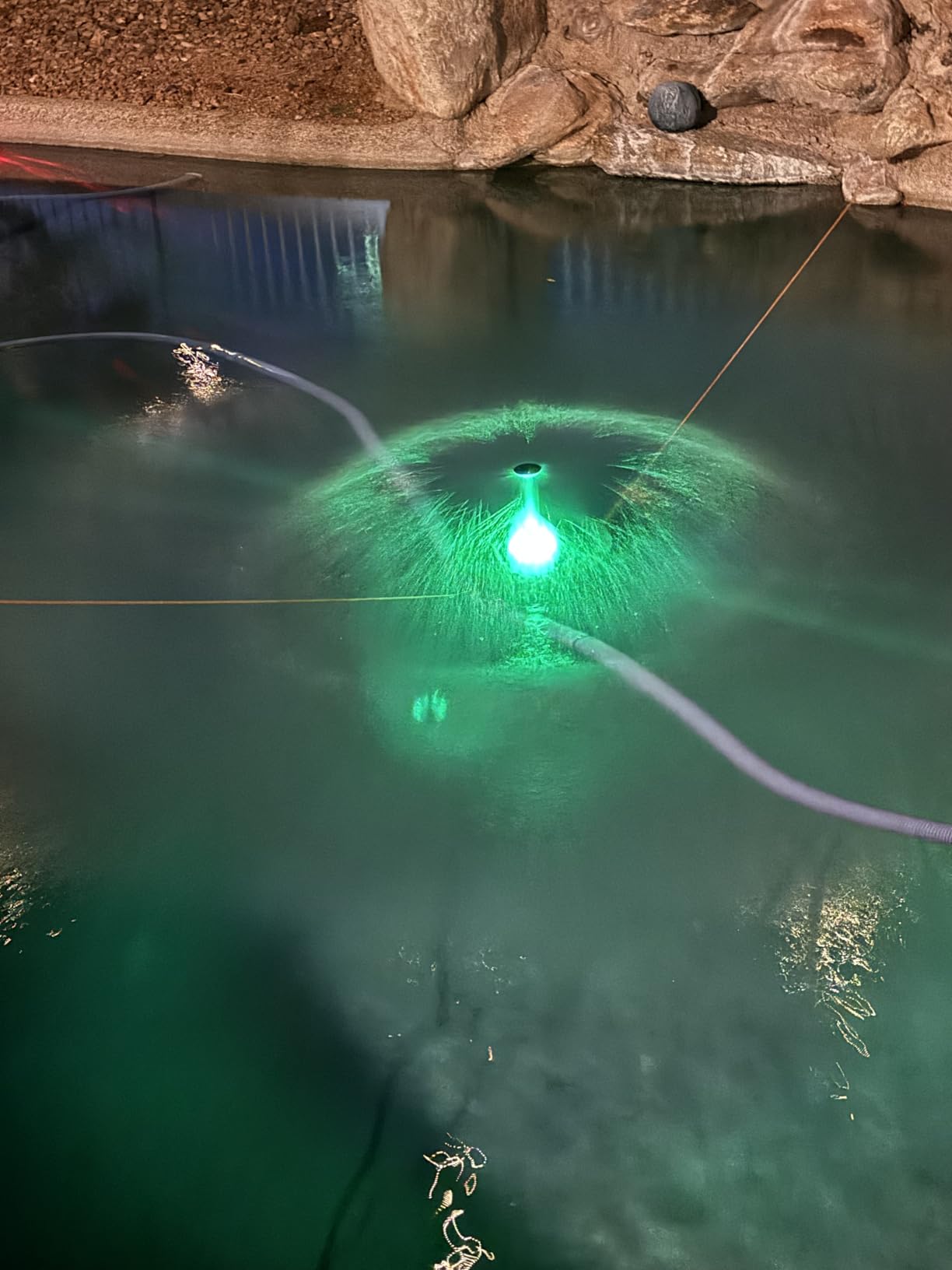 Floating Pond Fountain Pump with 3 Spray Patterns | 40W 880GPH Pond Fountain Aerator | Remote Control RGB LED Lights | EVA Durable Floating Plate customer photo 1