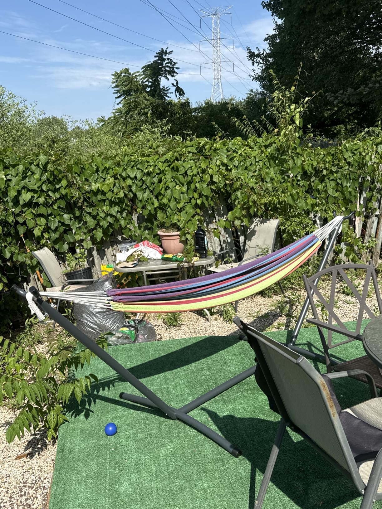 Double Hammock with Steel Stand - 2 Person Hammock Bed Indoor Outdoor, Brazilian-Style, with Carry Bag, 450lb Capacity, Portable & Easy Assembly, Tropical customer photo 1