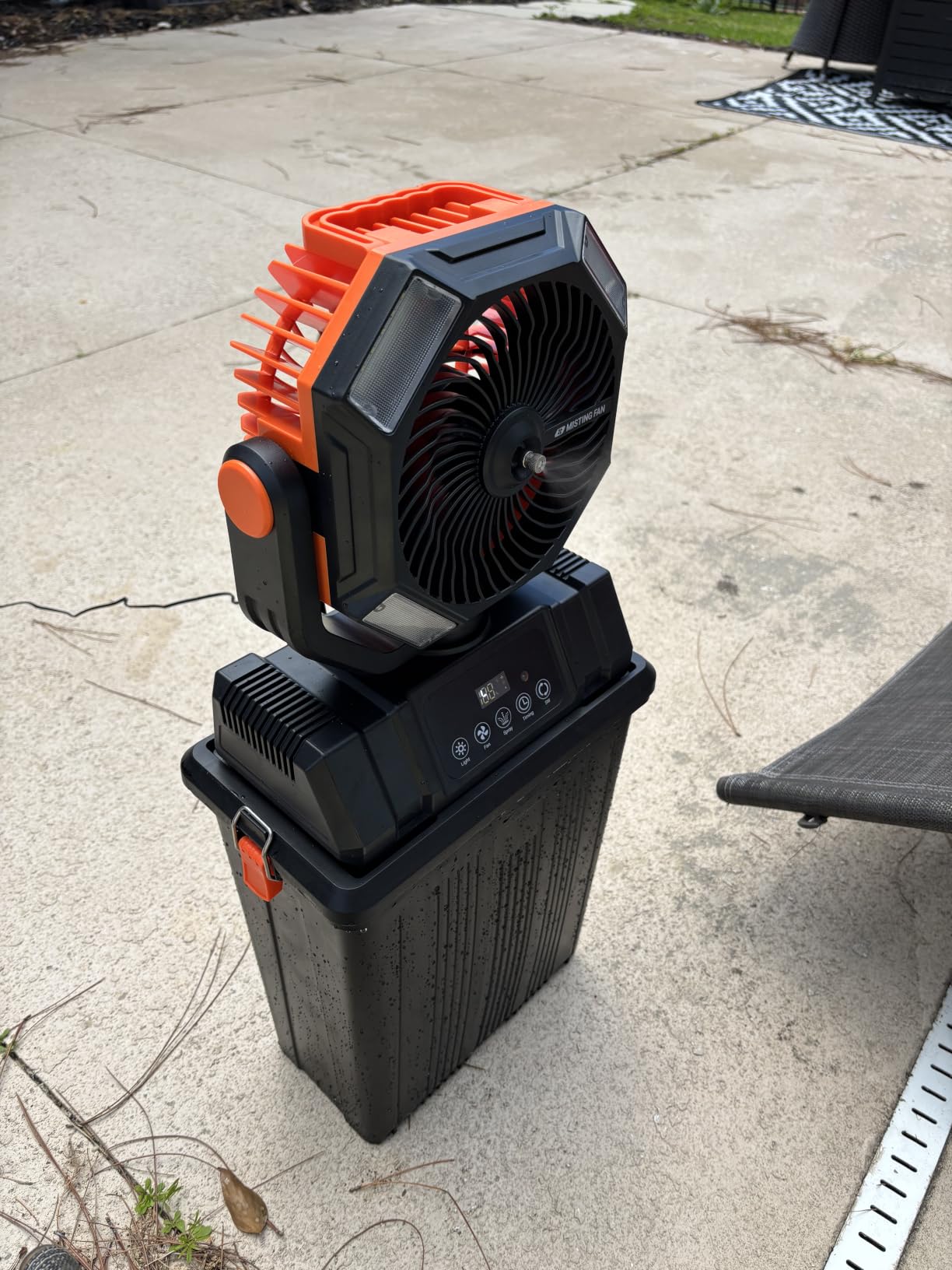 40000mAh Misting Fans for Outside, 15L Large Tank Portable Misting Fan, Battery Powered Outdoor Mister Fan with Remote & LED Light, Wide 270° Coverage for Camping Patio Backyard customer photo 1