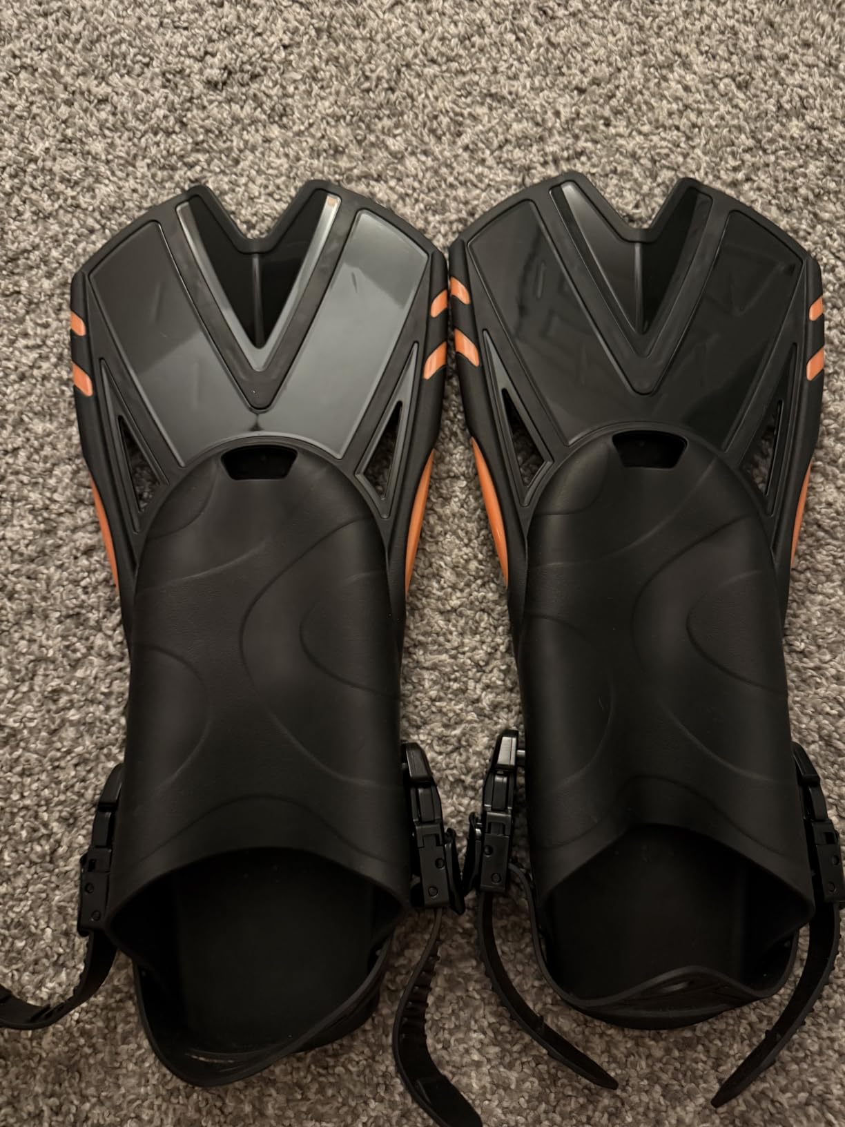 Snorkel Fins, Swim Fins Travel Size Short Adjustable for Snorkeling Diving, Open Heel Swimming Flippers for Adult Men Women customer photo 1