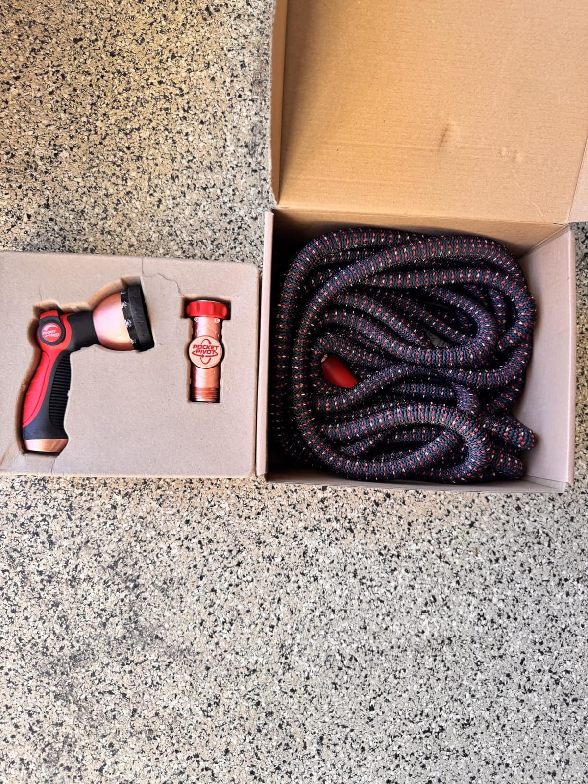 Pocket Hose Ballistic 25 FT Expandable Garden Hose, No-Kink, As Seen on TV | Anti-burst sleeve reinforced with bulletproof fiber, 360° swiveling pocket pivot connector, lightweight compact design customer photo 1