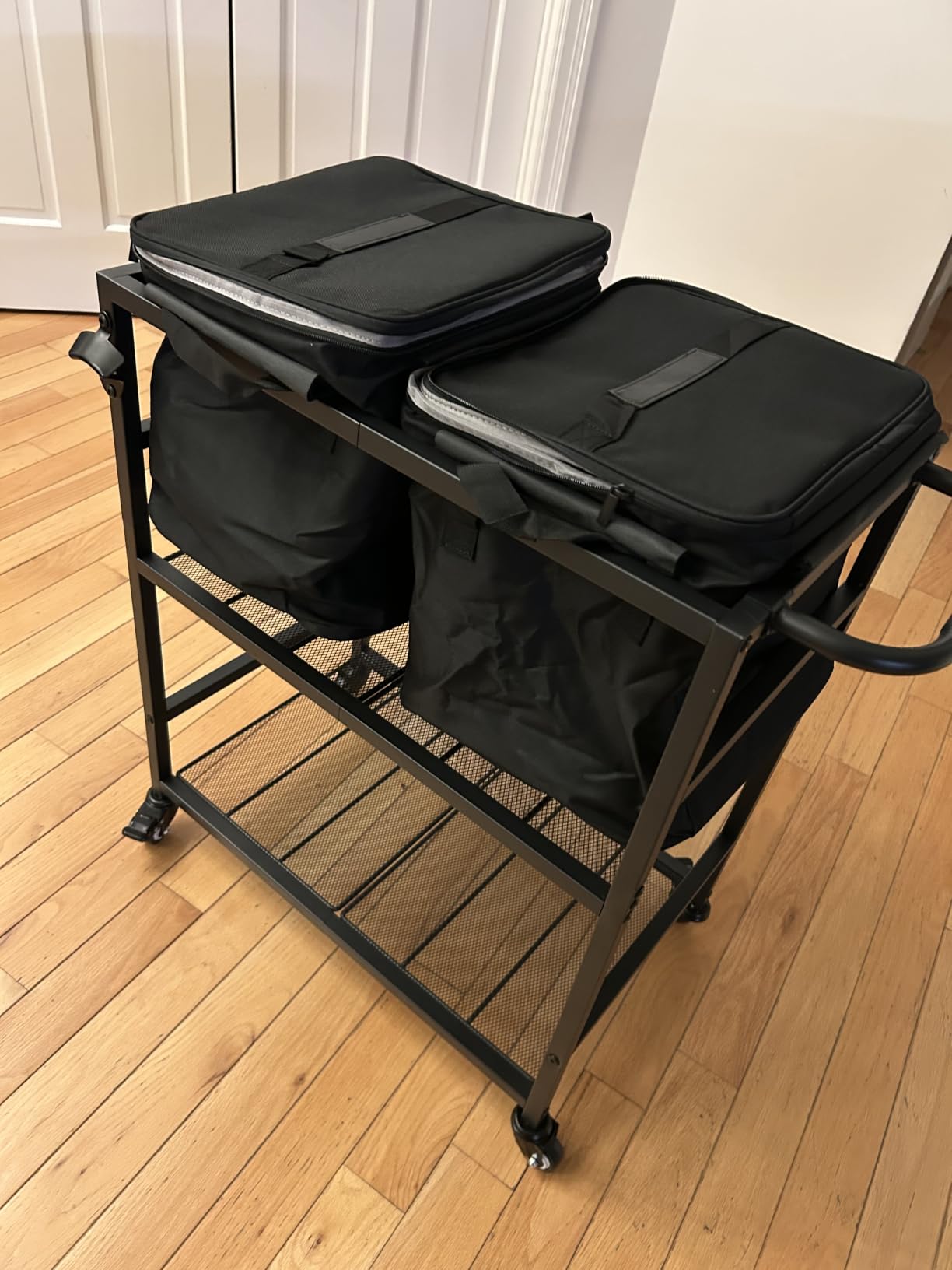 Patio Rolling Cooler Cart, Portable Bar Station for Backyard, Pool & BBQ | Two Detachable Insulated Bags, Four Casters with Two Locks, Side Bottle Opener, 12-Hour Insulation customer photo 1
