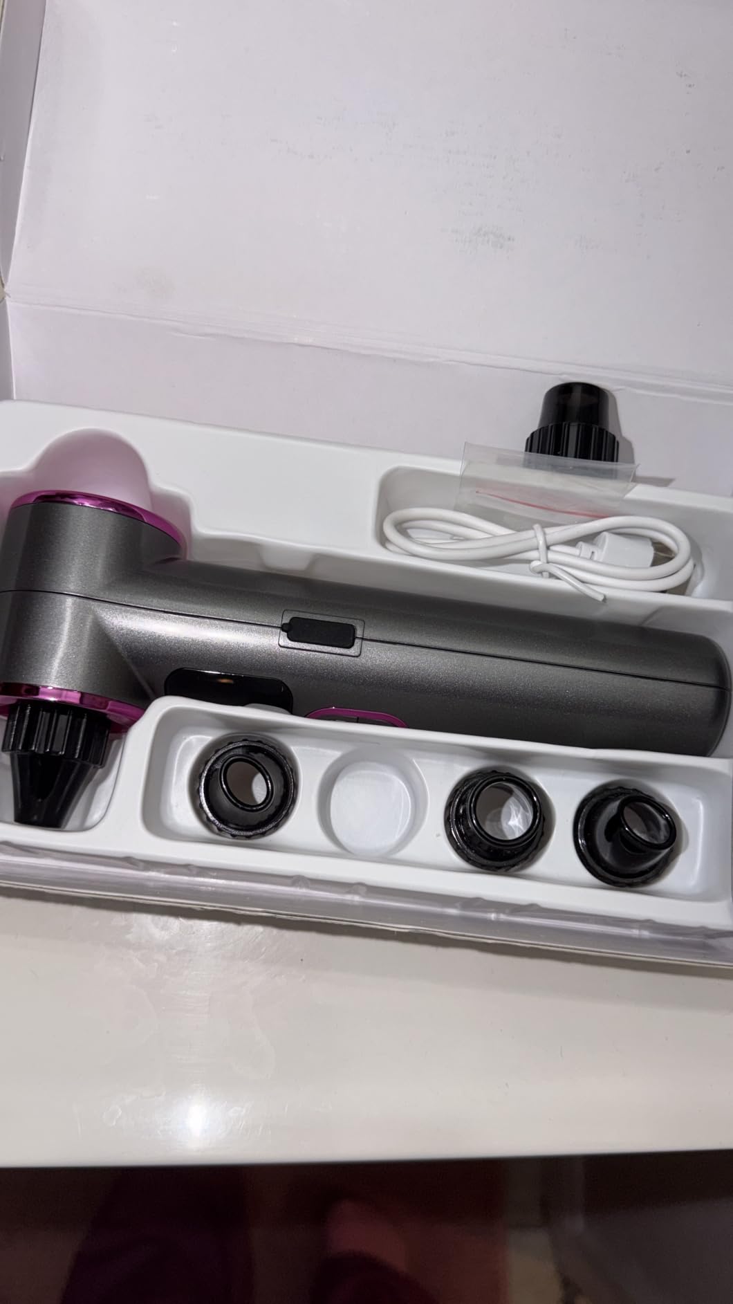 Heated Blackhead Remover Vacuum, Warm Compress Pore Vacuum Cleaner with 3 Suction Levels, LED Display, USB Rechargeable Facial Pore Cleaner Kit, 5 Heads and 4 Stainless Steel Tools (Purple) customer photo 2