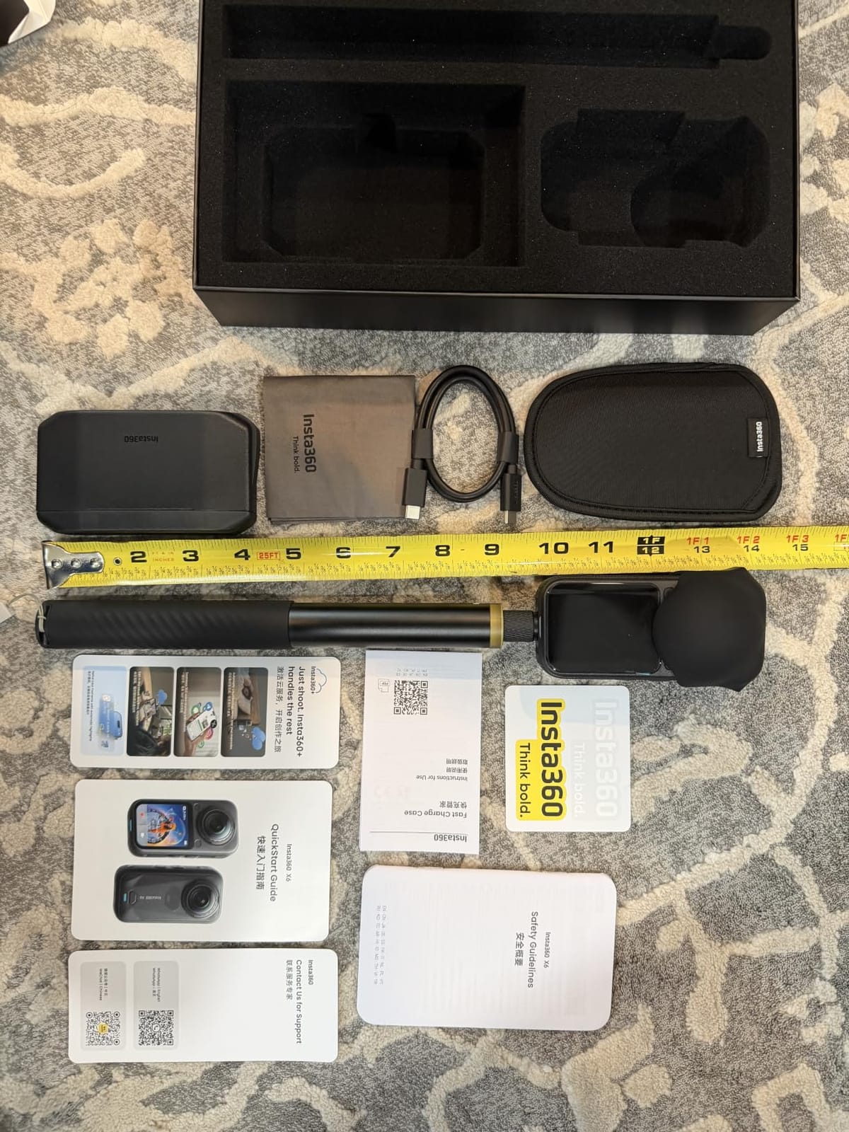 Insta360 X6 Essentials Bundle - 8K 360 Camera with 1/1.1'' Sensors | Action Camera, Dual Custom Square 1/1.1
