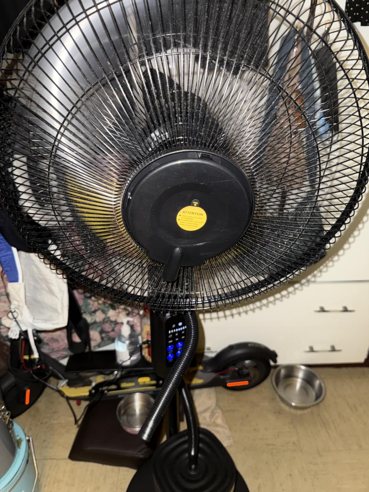 Upgraded Misting Fan, Mister Cooling Fan with 4L Large Water Tank, 5 Speeds 3 Modes 7.5H Timer Mister Fan, 35dB Pedestal Fan with Remote for Home Patio Office Bedroom customer photo 2