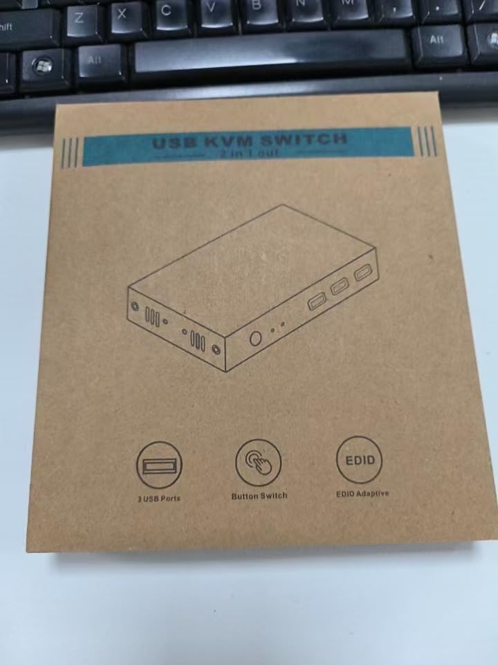 Greathek 4K@60HZ HDMI KVM Switch 2 Monitors 2 Computers Dual Monitor | Share Keyboard And Mouse | with 3 USB 3.0 Ports, EDID Adapative, Wired Remote, Extended and Mirror Display for Home Office customer photo 2