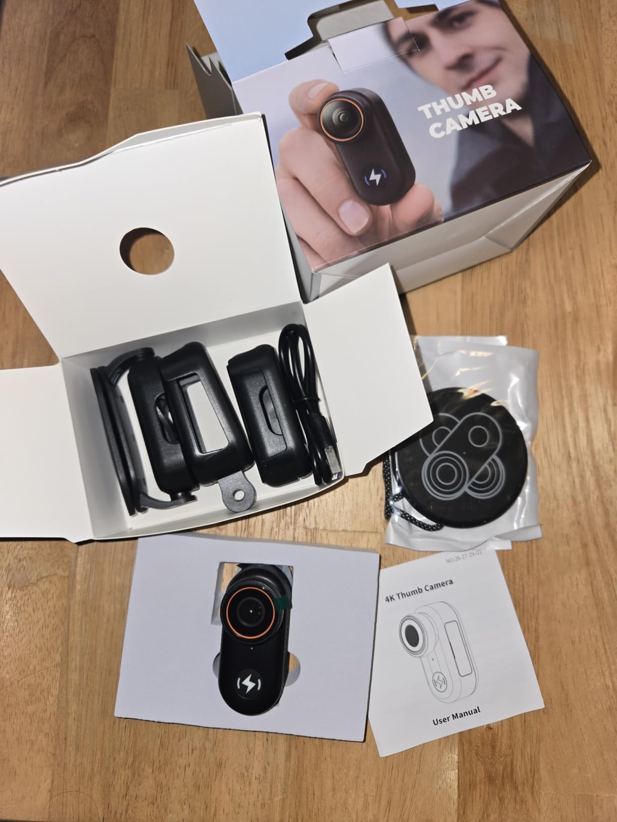 4K Mini Body Camera with 64GB Card, Thumb Action Camera with WiFi, 1.47
