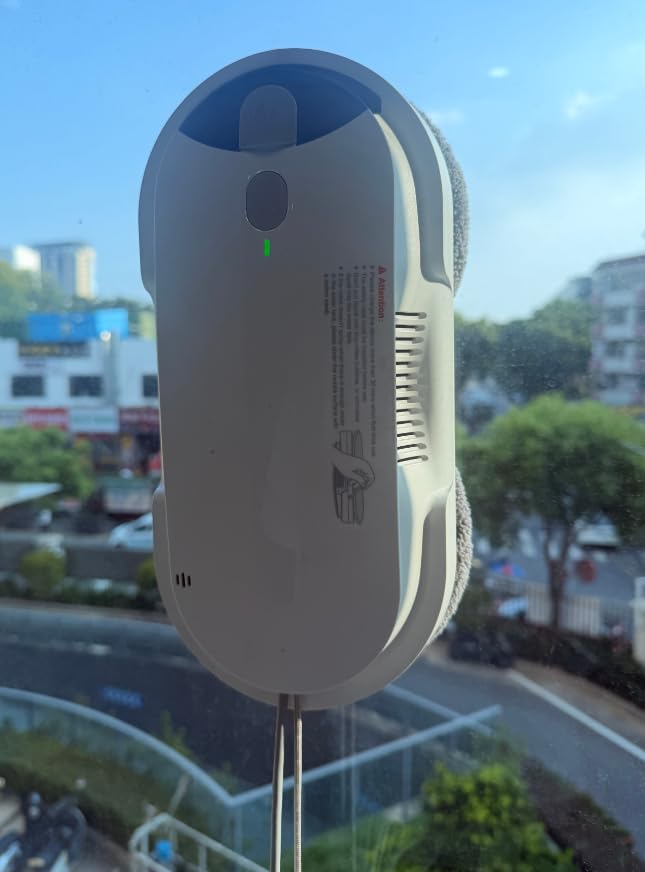Window Cleaning Robot - Double Helix 4800-6400Pa Suction, (White) | Dual Ultrasonic Spray, 85ml Tank, Edge Detection, Anti-Drop, 3 Cleaning Modes for Streak-Free Glass customer photo 1