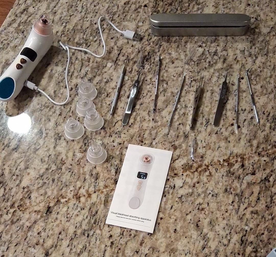 Upgraded Visible Blackhead Remover Pore Vacuum, 5 Suction Levels, 6 Probes | Heating Facial Deep Cleansing, 6MP HD Camera, 25X Magnification Facial Pore Acne, Comedone Whitehead Extractor Tools Women Men customer photo 1