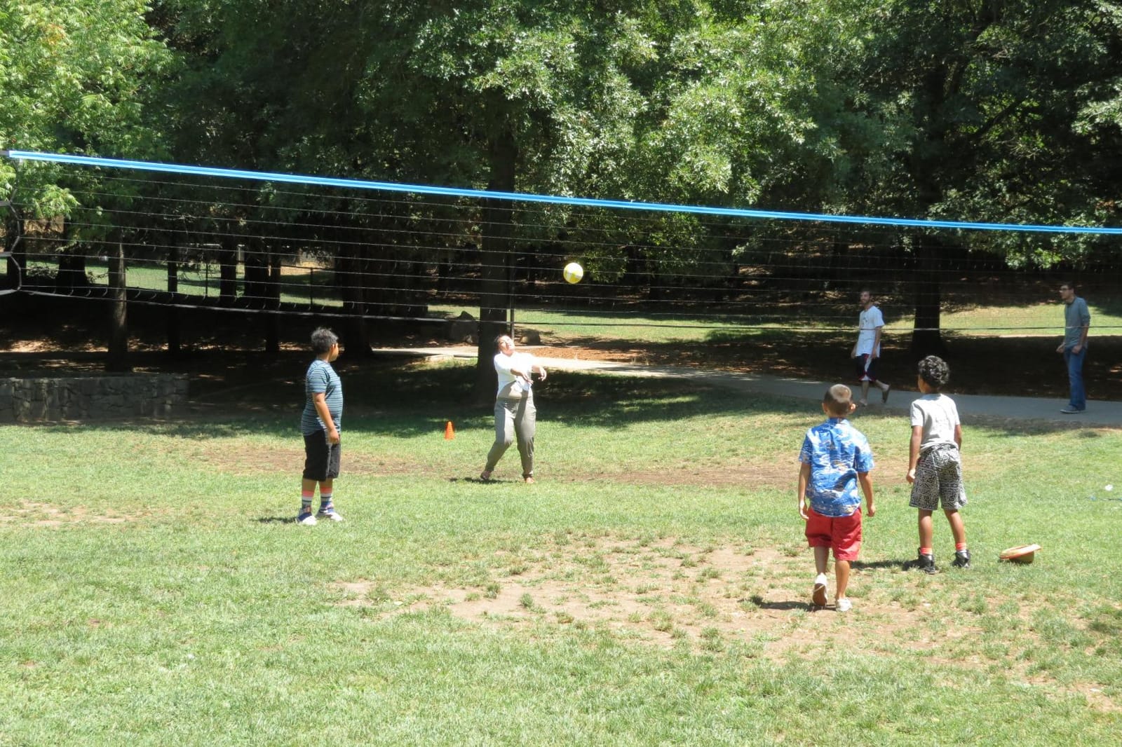 Park & Sun Spiker Sport Portable Outdoor Volleyball Net System – Blue Net, Regulation Size 32' L x 3' H, Adjustable Height, Lightweight, Includes Carrying Bag for Backyard and Beach Play customer photo 1