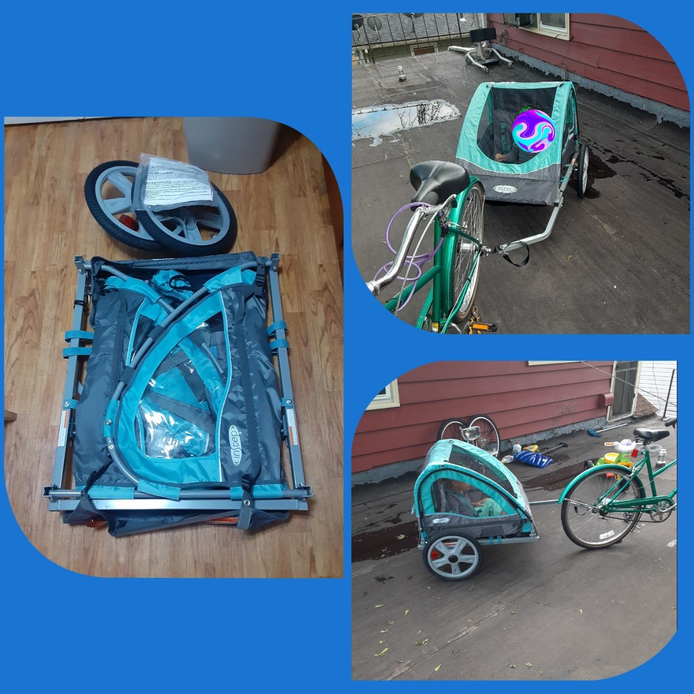 InStep Take 2 Kids Bike Trailer, Double Seat, Universal Coupler, Folding Frame, Quick-Release Wheels, Canopy with Bug Screen and Weather Shield, Bike Trailer for Kids customer photo 1