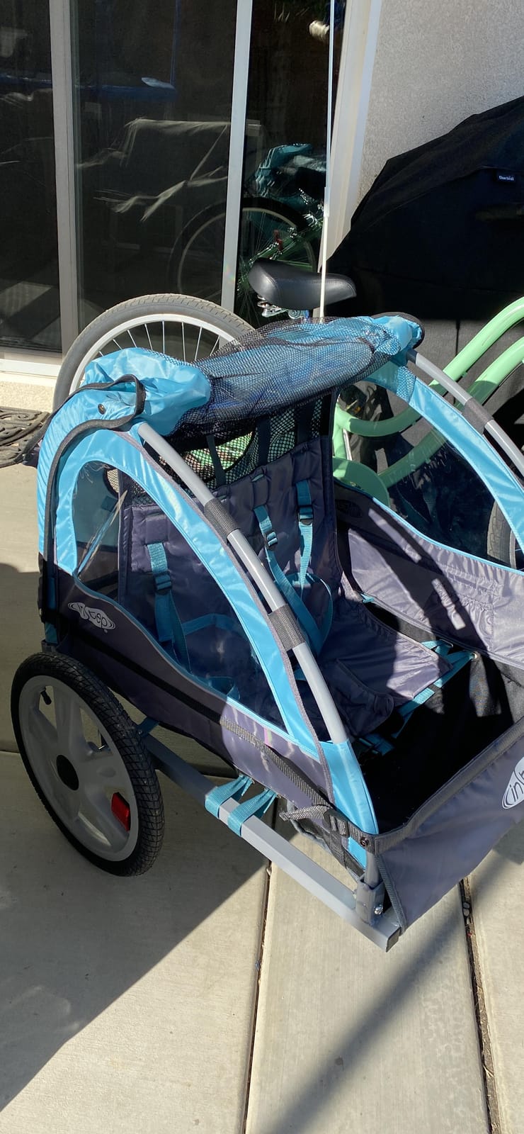 InStep Take 2 Kids Bike Trailer, Double Seat, Universal Coupler, Folding Frame, Quick-Release Wheels, Canopy with Bug Screen and Weather Shield, Bike Trailer for Kids customer photo 2
