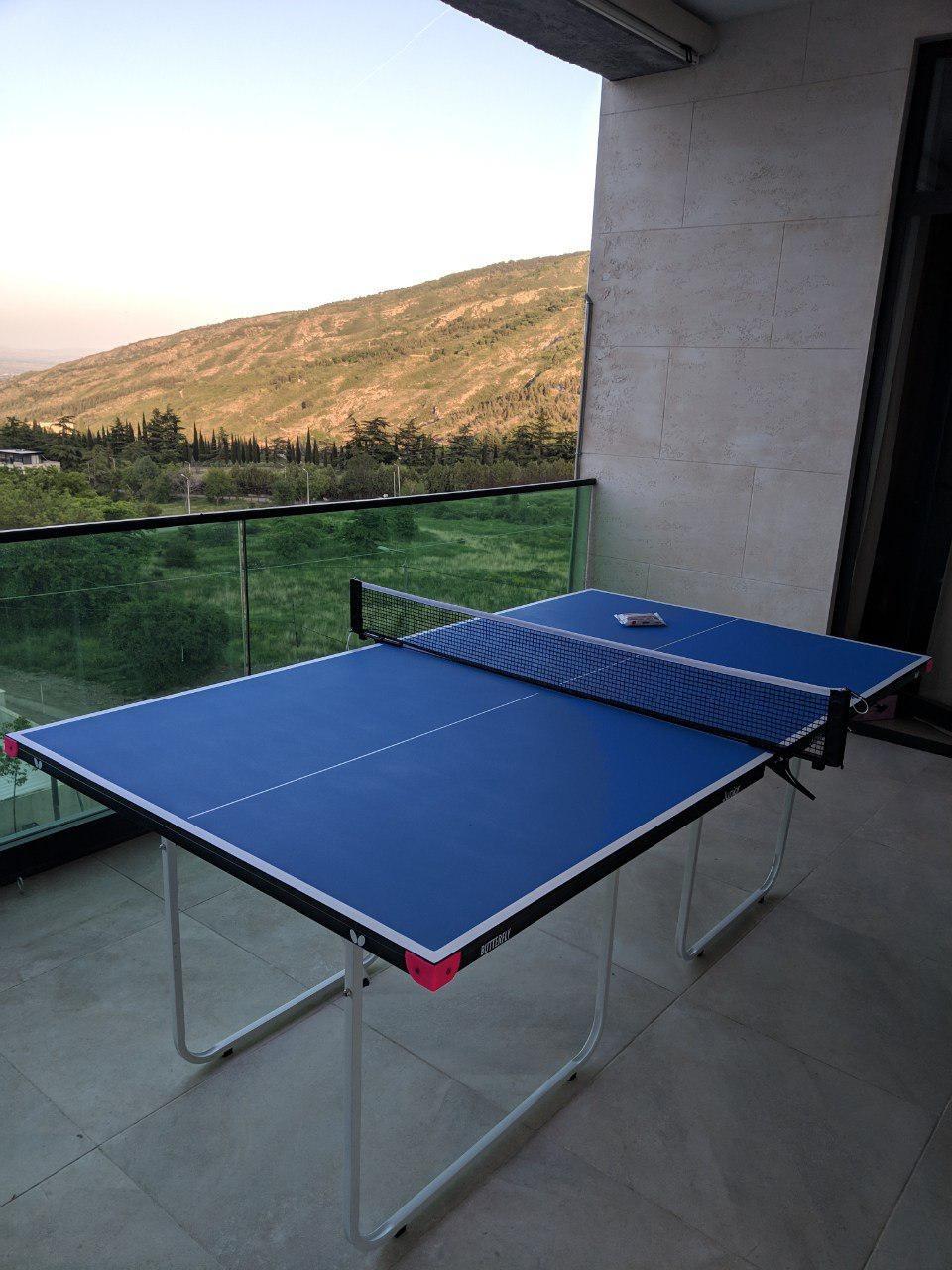 Butterfly Junior Ping Pong Table - 3/4 Size Table Tennis Table - Space Saver Game Table for Game Room - Regulation Height Ping Pong Table - Sturdy Frame - Ships Assembled with Net customer photo 1