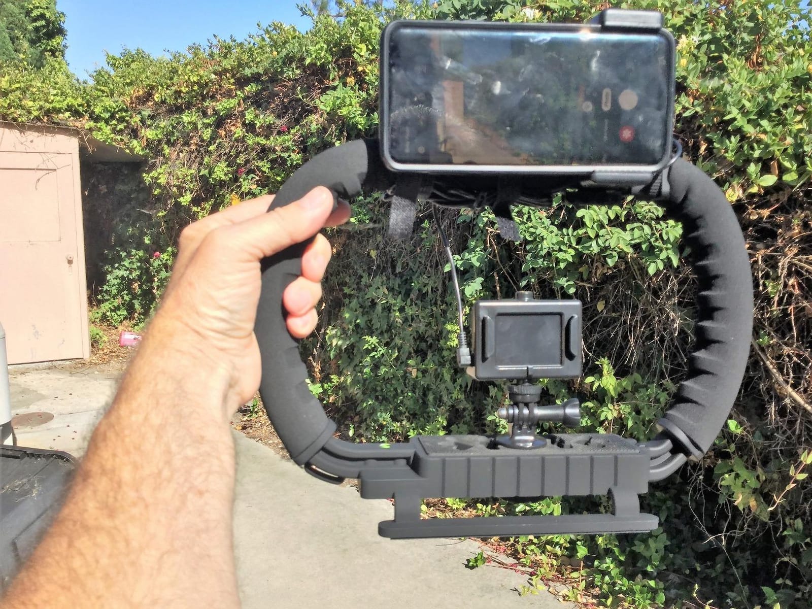 3-Shoe DSLR/Action Camera/Camcorder/Phone Stabilizer Expansion Cage Mount customer photo 2