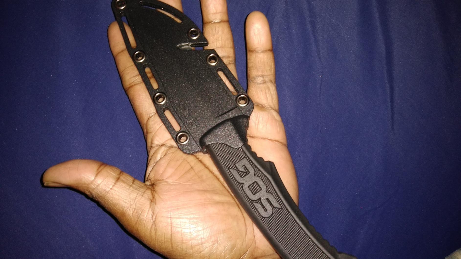 SOG Survival Knife with Sheath - Field Knife Fixed Blade Knives 4 Inch Tactical Knife and Bushcraft Knife w/Full Tang Hunting Knife Blade (FK1001-CP) customer photo 2