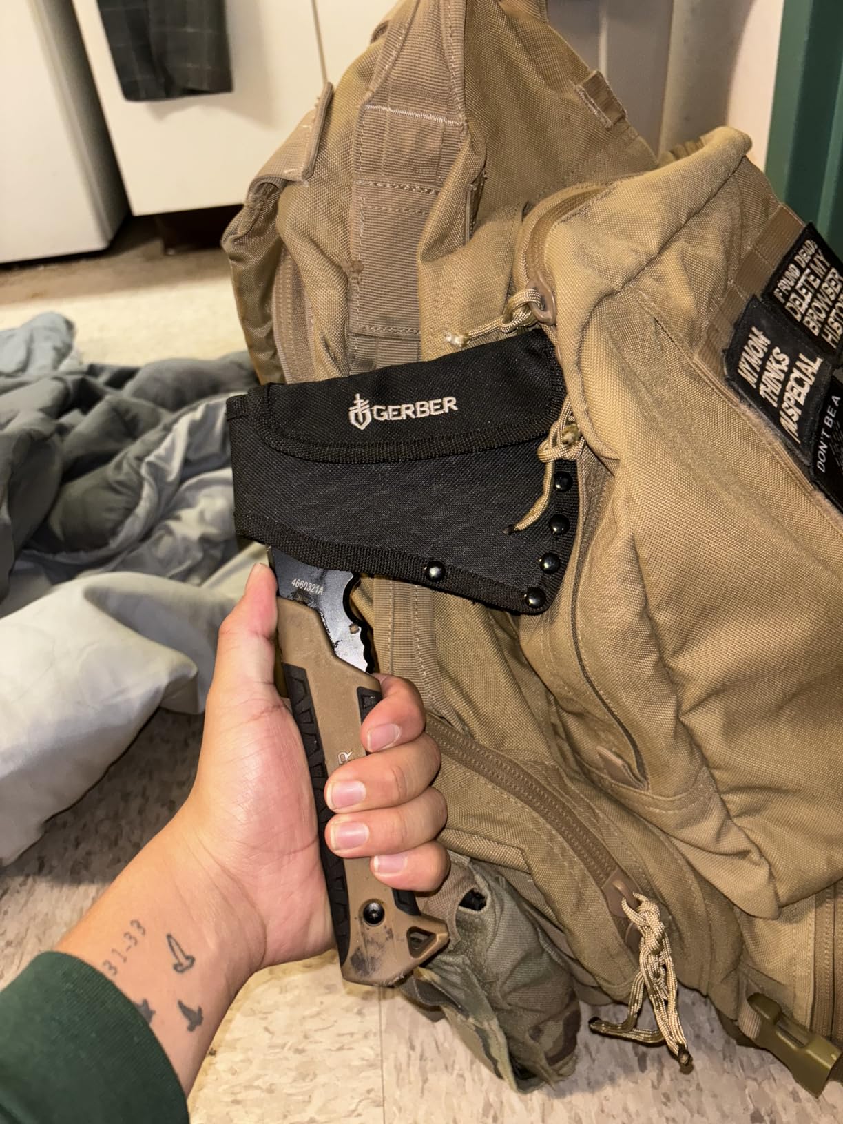 Gerber Pack Hatchet & Sheath, Mini Axe for Camping, 3.5