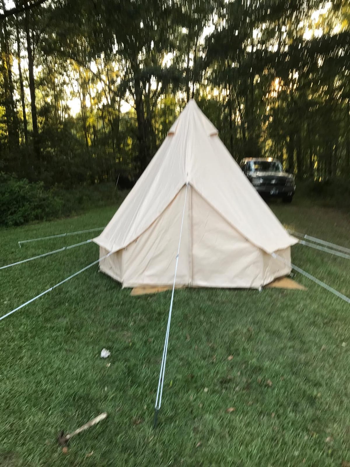 PlayDo Waterproof 4 Season Cotton Canvas Hot Tent Bell Wall Tent Yurt Tent with Stove Jack Hole for Outdoor Family Camping customer photo 1