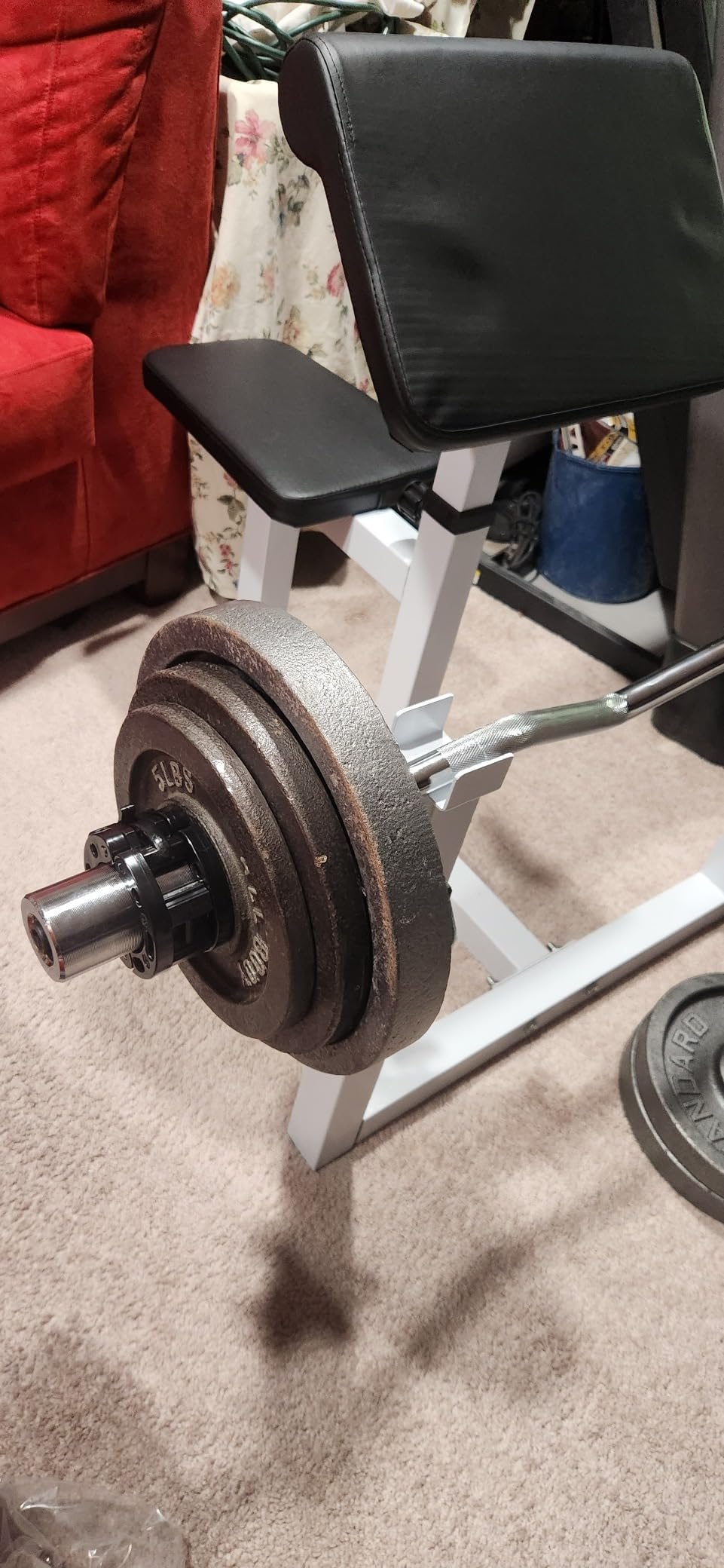Adjustable Arm Preacher Curl Bench Bicep Strengh Bench Seated Strenghthen Training Isolated Barbell Dumbell Biceps Station for Home Gym customer photo 2