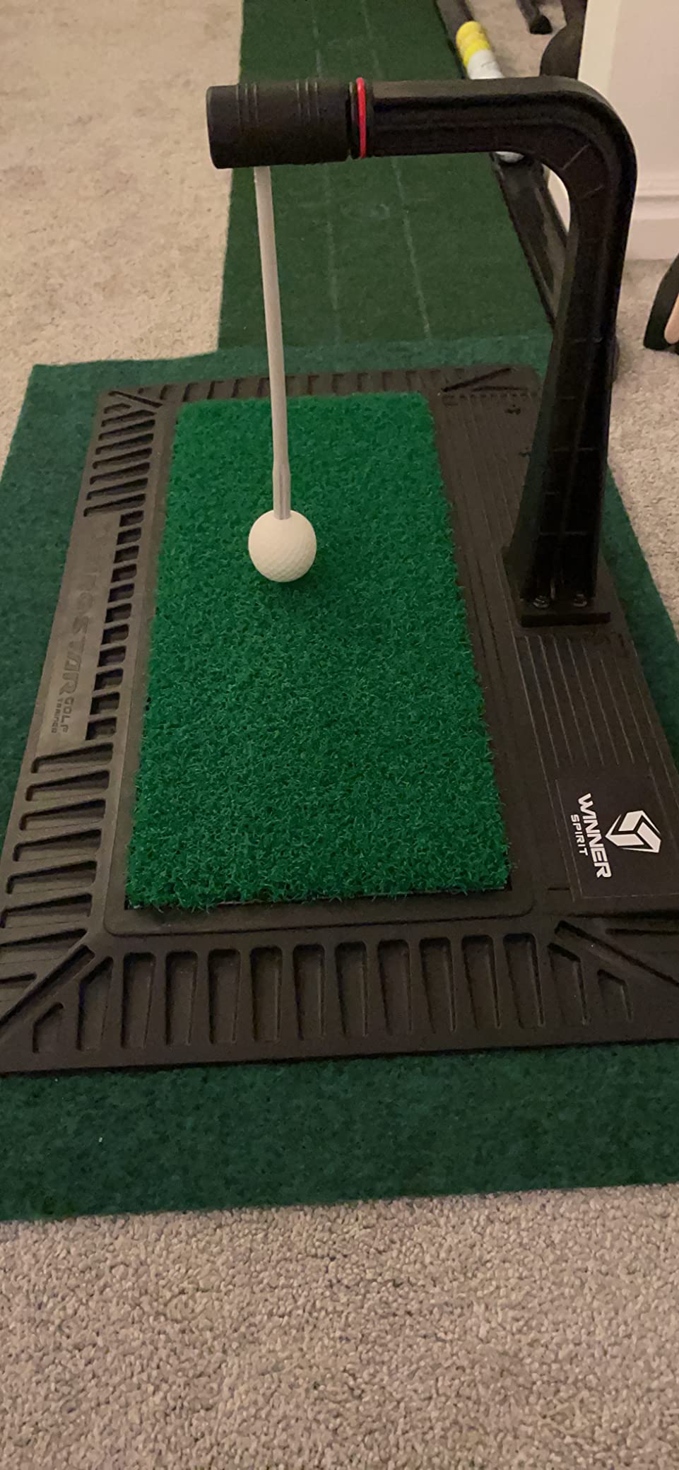 WINNER SPIRIT Real Swing 300 Golf Swing & Hitting Trainer, True Impact, Checking Path After Swing Practice Mat Groover Training Aid, Height Adjustable customer photo 1