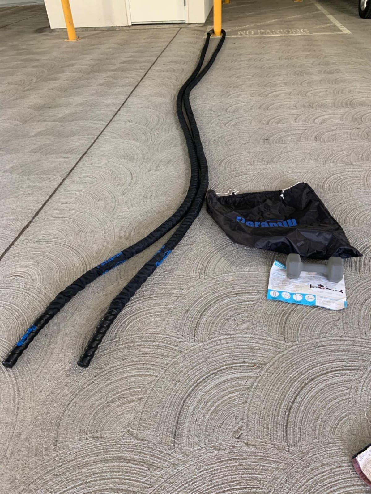 Perantlb Battle Rope With Wear-Resistant Nylon Protective Sleeve - Heavy Battle Rope for Strength Training, Home Fitness Exercise - Anchor Strap Kit Included customer photo 2