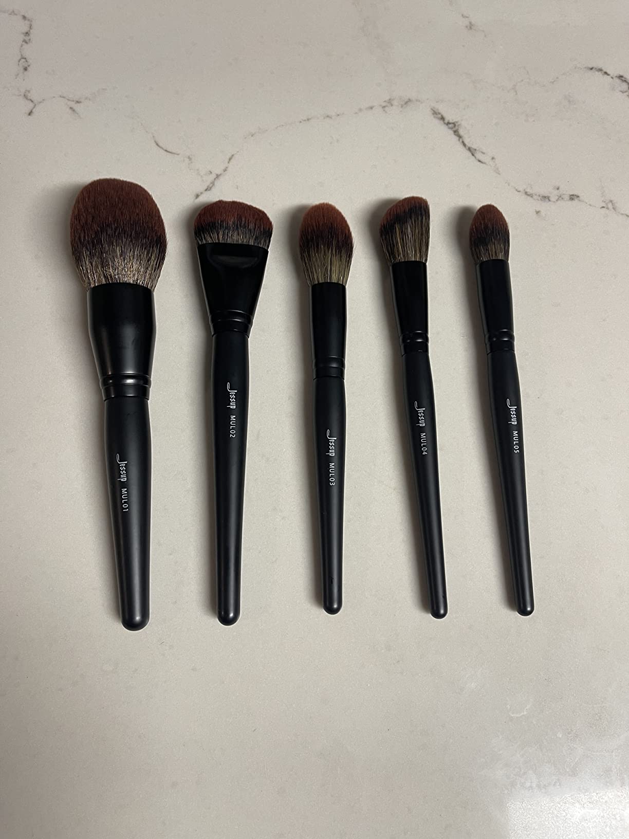 Jessup Full Makeup Brushes Set 13pcs, Professional Vegan Foundation Powder Contour Blush Highlight Eyeshadow Blending Concealer Spoolie EyeLiner Brush, Phantom Black T300 customer photo 1