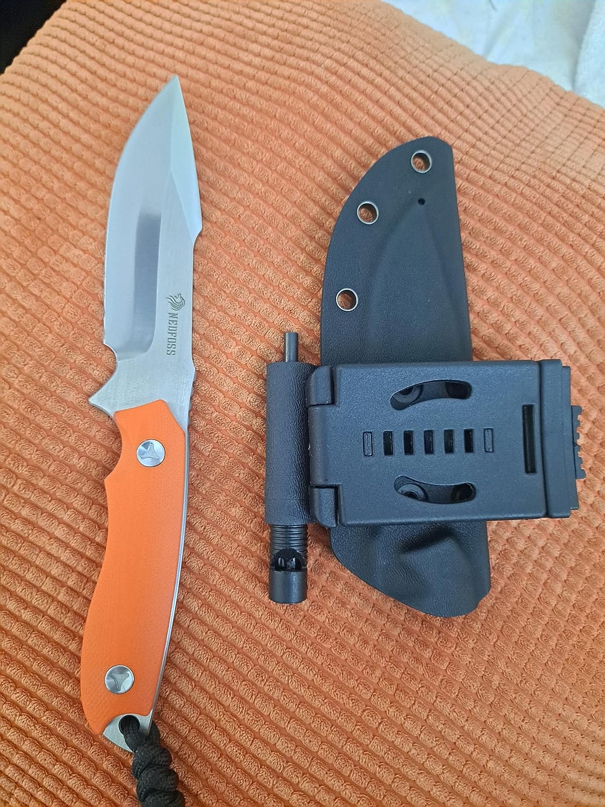 NedFoss Tactical Knife with Fire Starter, 3.9